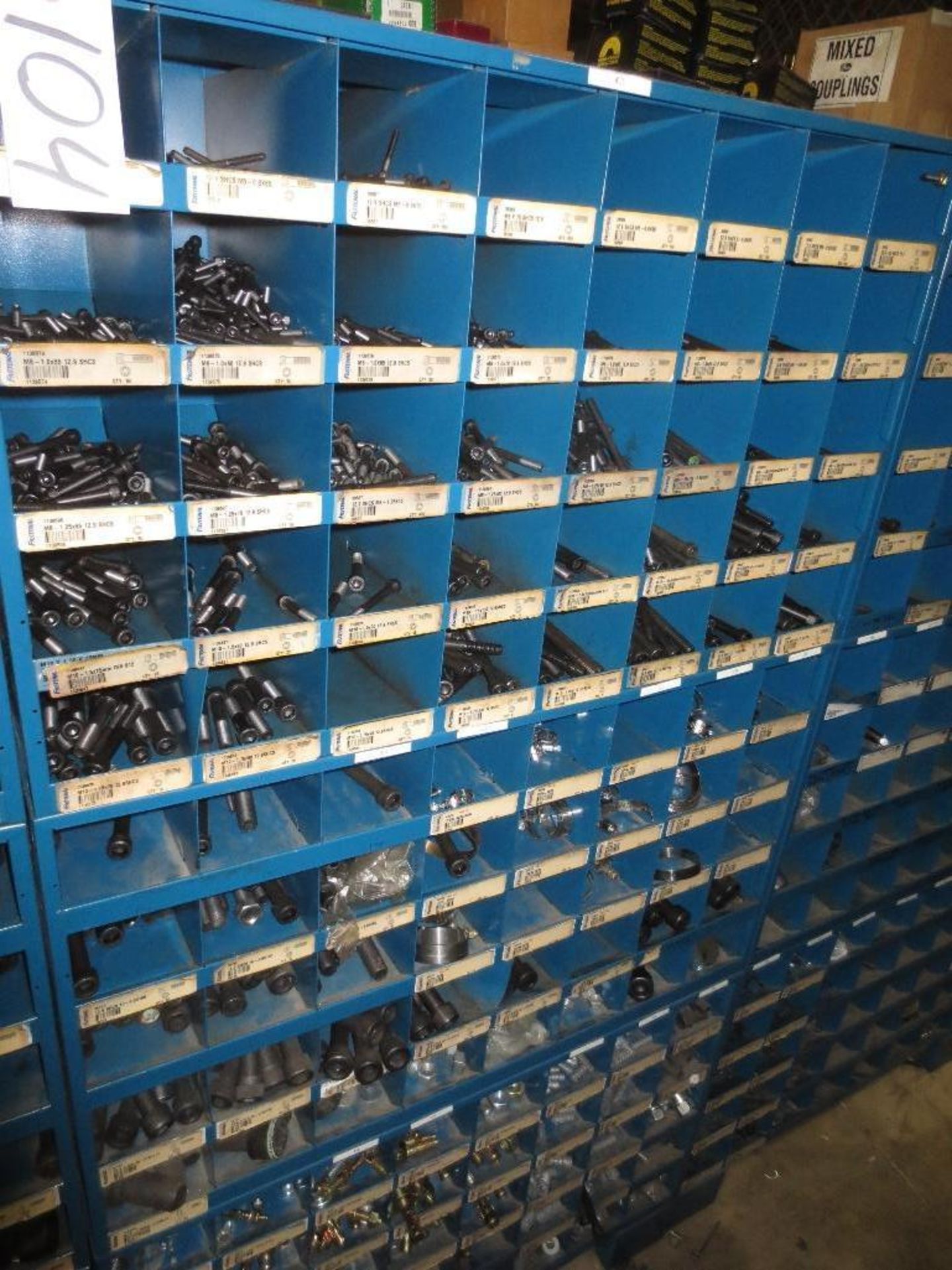 Three Compartment Bins Of Socket Head Bolts, Anchor Bolts