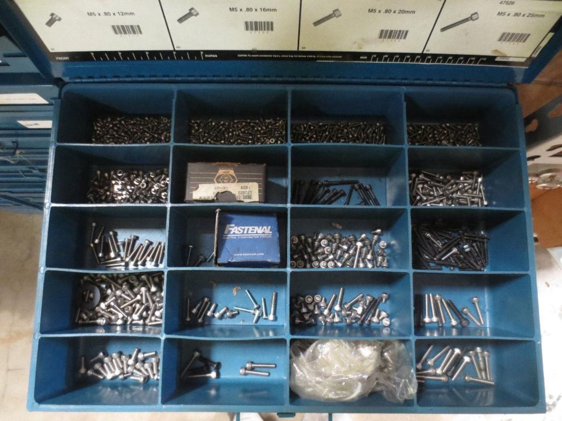 Two Five Drawer Compartment Cabinets With Misc. Contents Of Screws, Nuts, Washers - Image 3 of 10