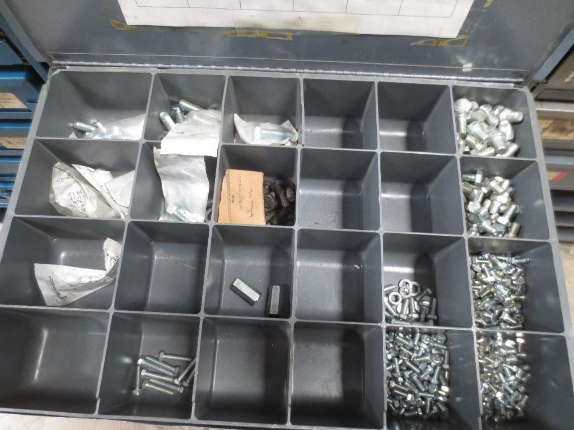 Six Four Drawer Compartment Cabinets With Misc. Contents Of Screws, Nuts, Bolts - Image 7 of 9