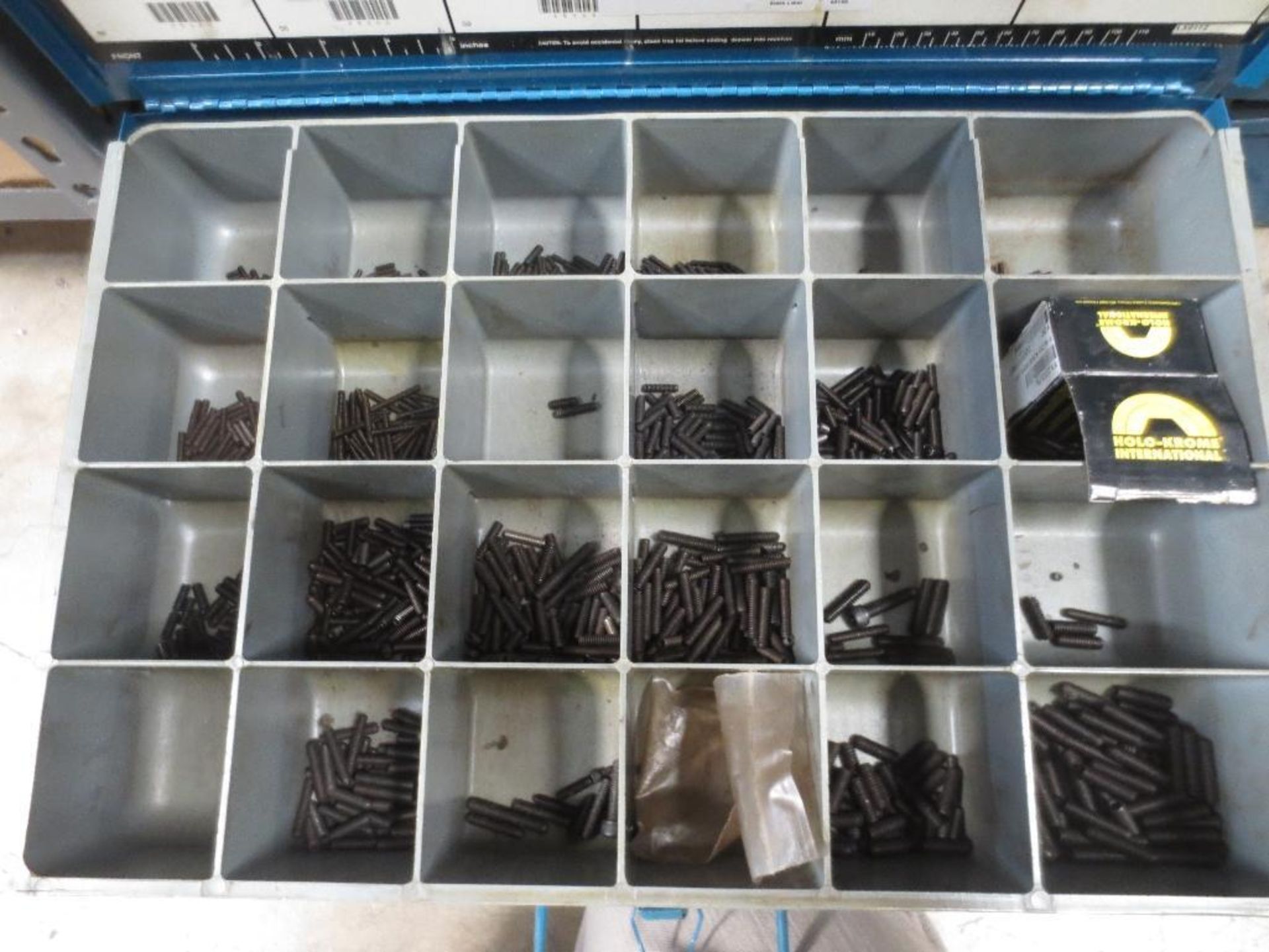 Two Five Drawer Compartment Cabinets With Misc. Contents Of Cotter Pins, Screws, Dowel Pins, Retaini - Image 11 of 11