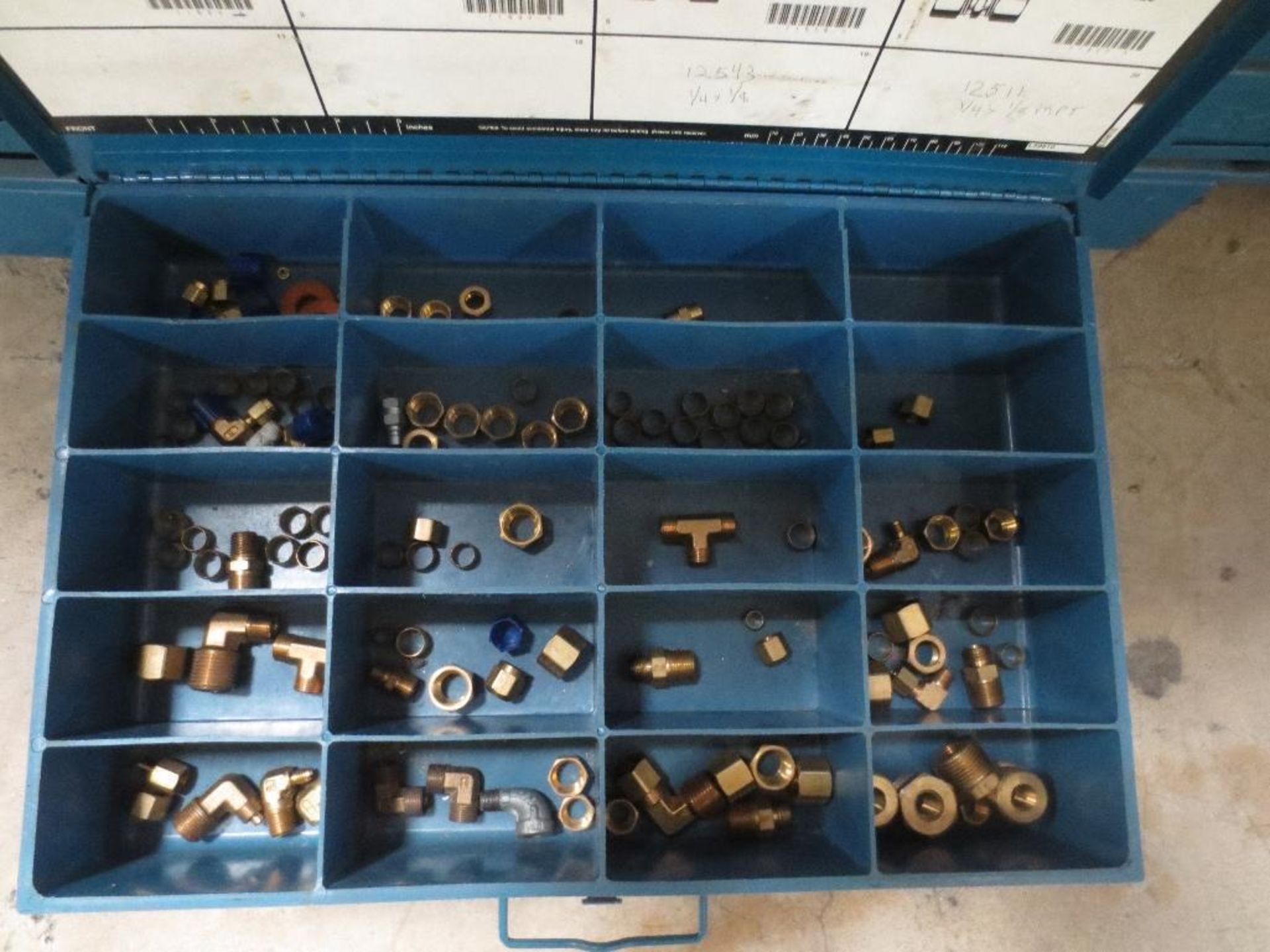 Two Five Drawer Compartment Cabinets With Misc. Contents Of Fittings, Connectors, Wing Nuts, Small F - Image 11 of 11