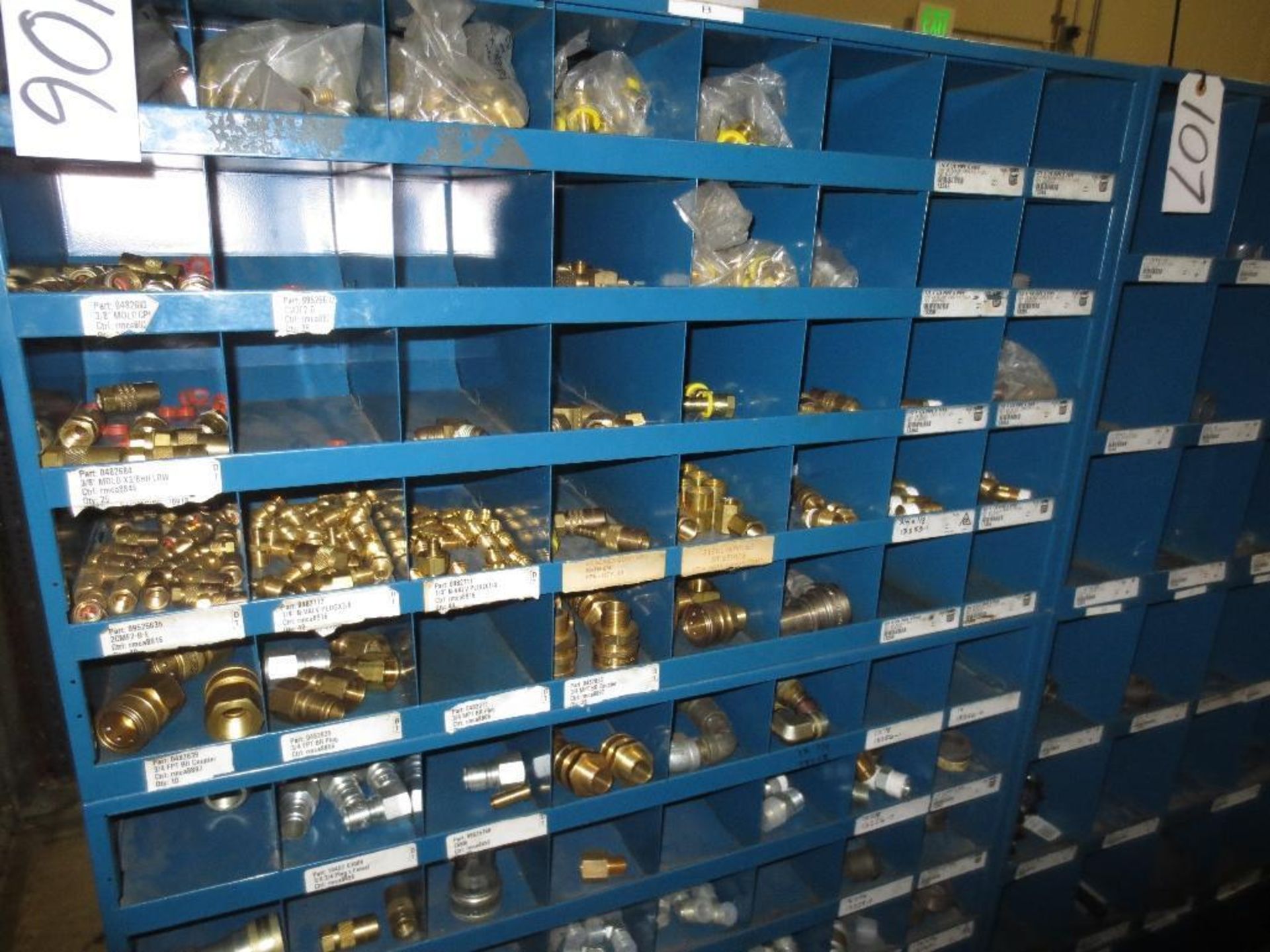 Three Compartment Bins Of Brass & Steel Fittings - Image 2 of 4