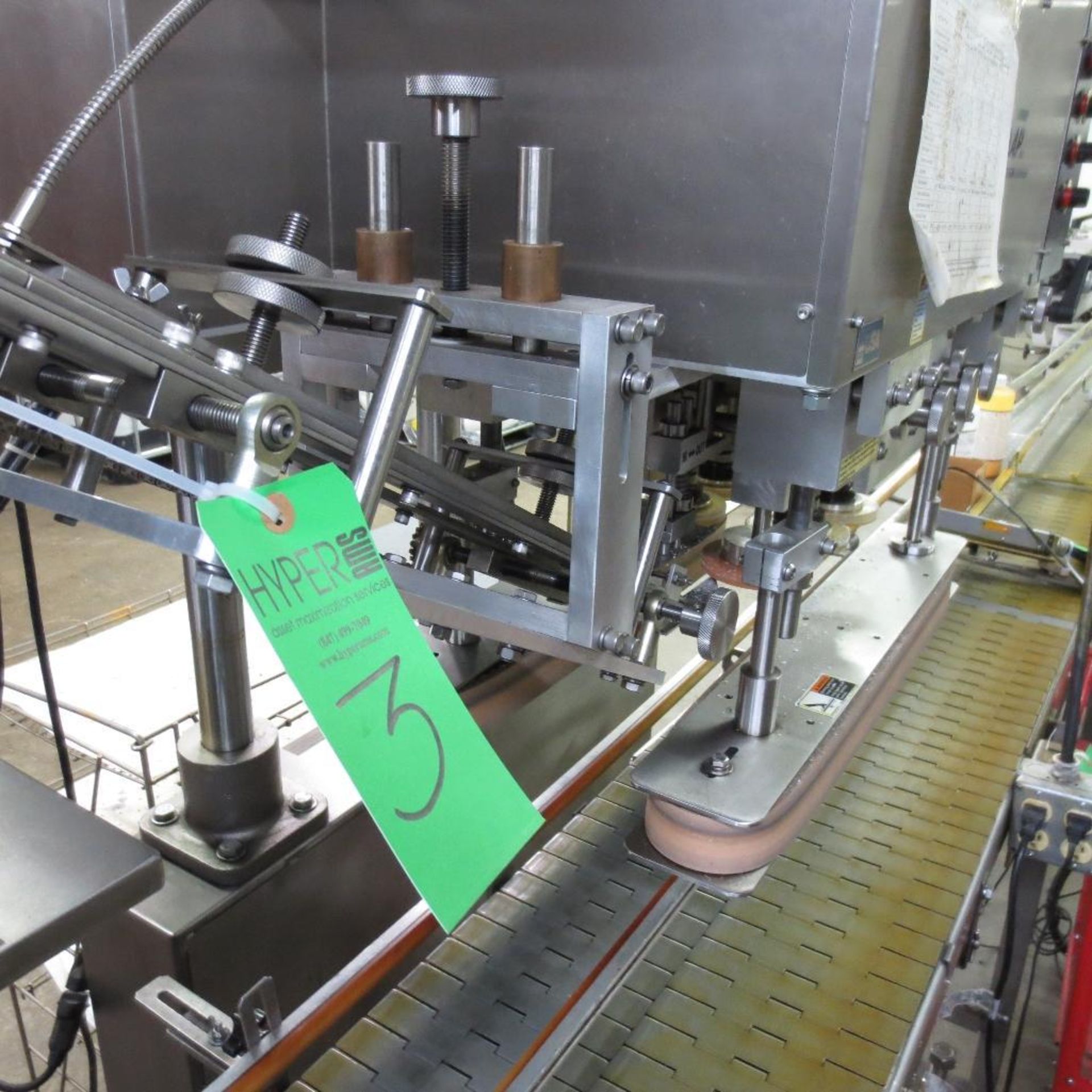 SureKap Model SK600SP 6 Quill inline Spindle Capper, Dual Side Belt Conveyor, Feed Bowl, Stand, Stai - Image 5 of 8