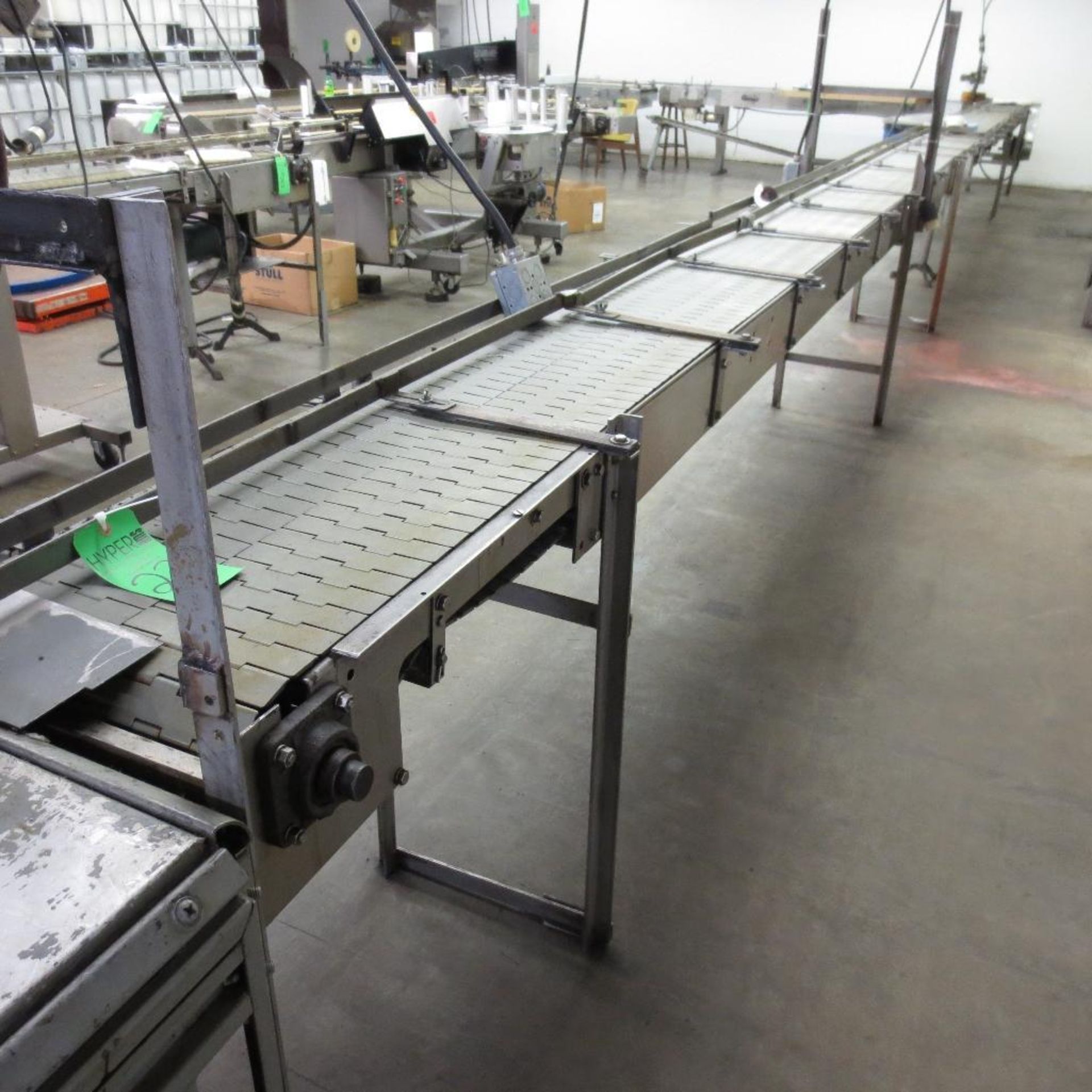 15" X 45' Dual Plastic Tab Belt Conveyor, Stainless Framework