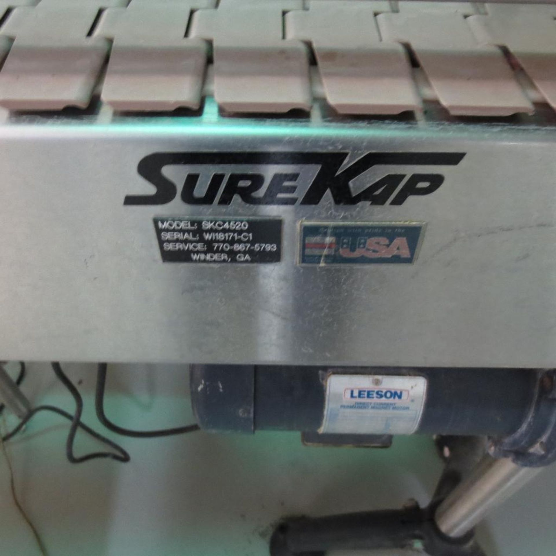 SureKap Model SKC4520 4.5" X 15' Plastic Tab Belt Conveyor, Stainless Steel Frame, Motor Driven, 200 - Image 5 of 5