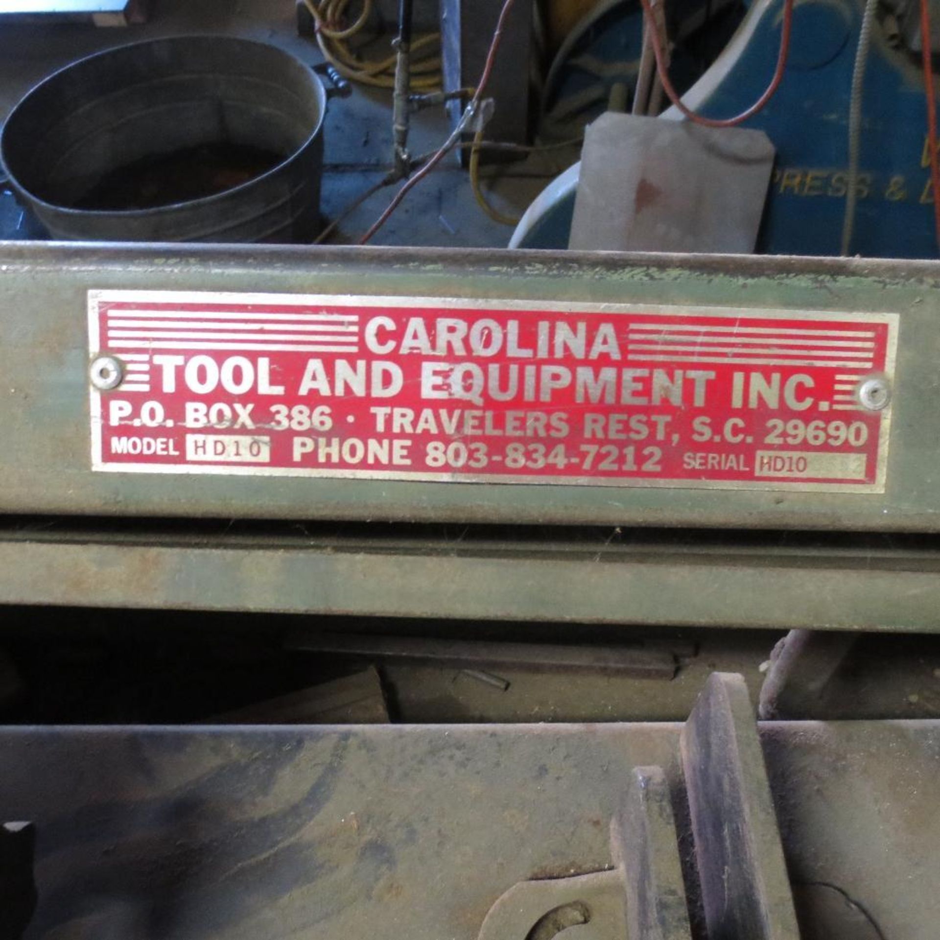 Carolina Model HD10 Horizontal Band Saw, S/N HD105652 - Image 3 of 3