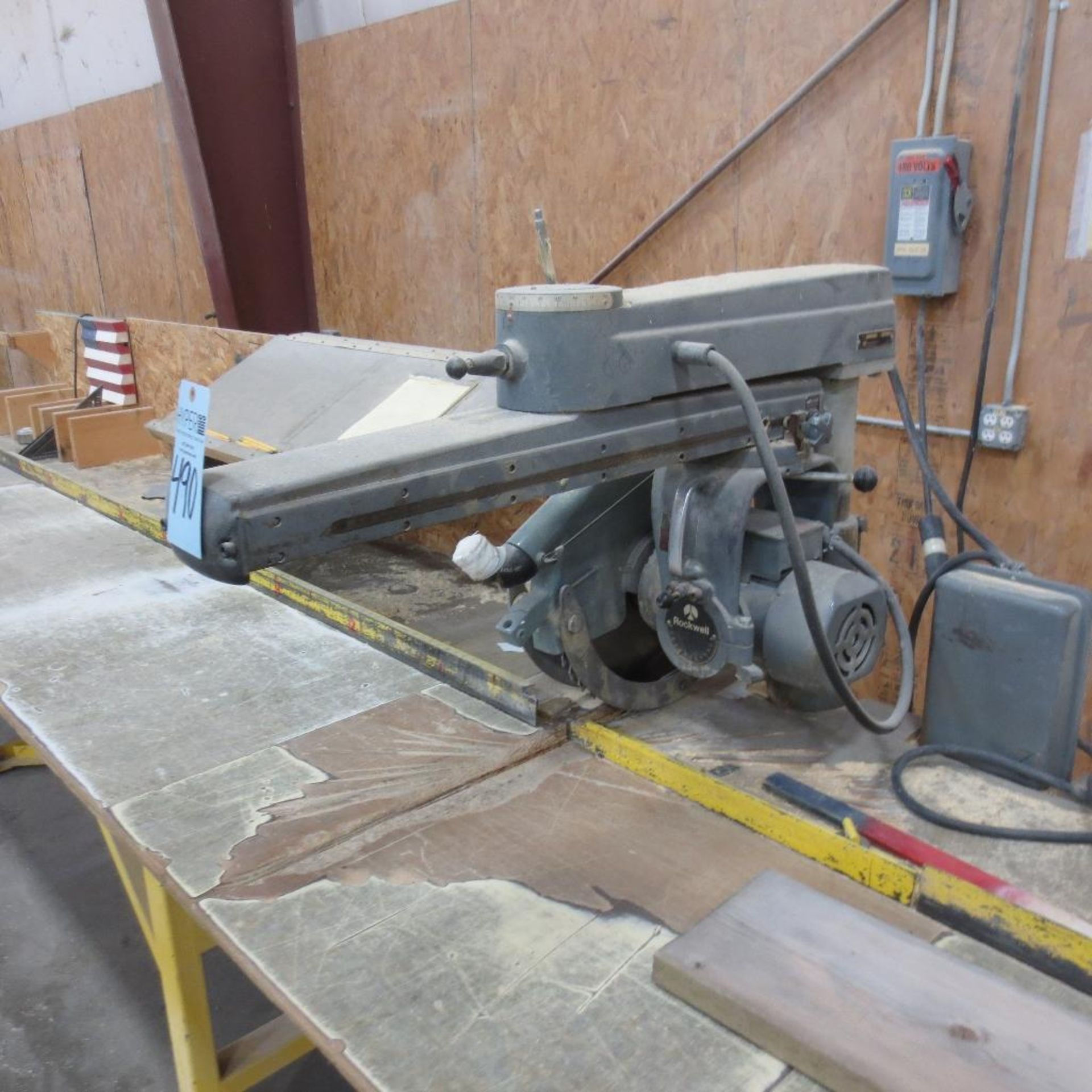 Rockwell Delta Radial Arm Saw, 480V, 29" Slide, Model 33-362, S/N 841115504 - Image 4 of 4