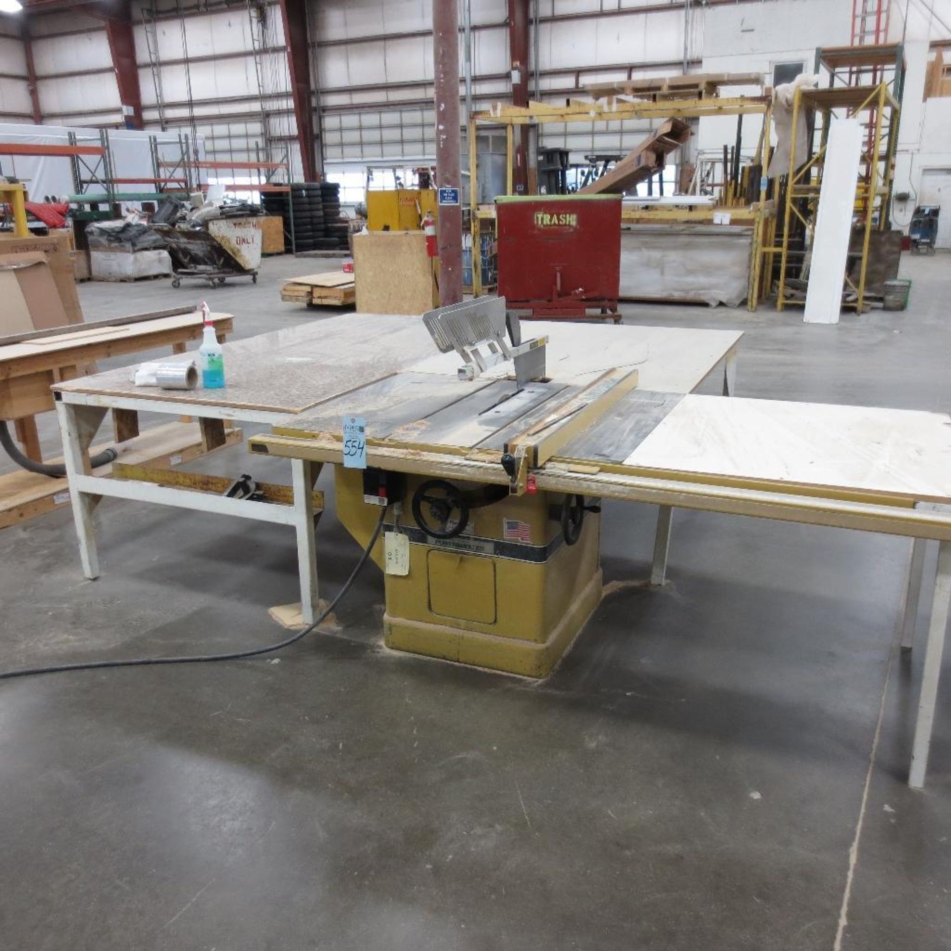 Powermatic Table Saw, Model 72A, S/N 0072043 With Steel Frame Table