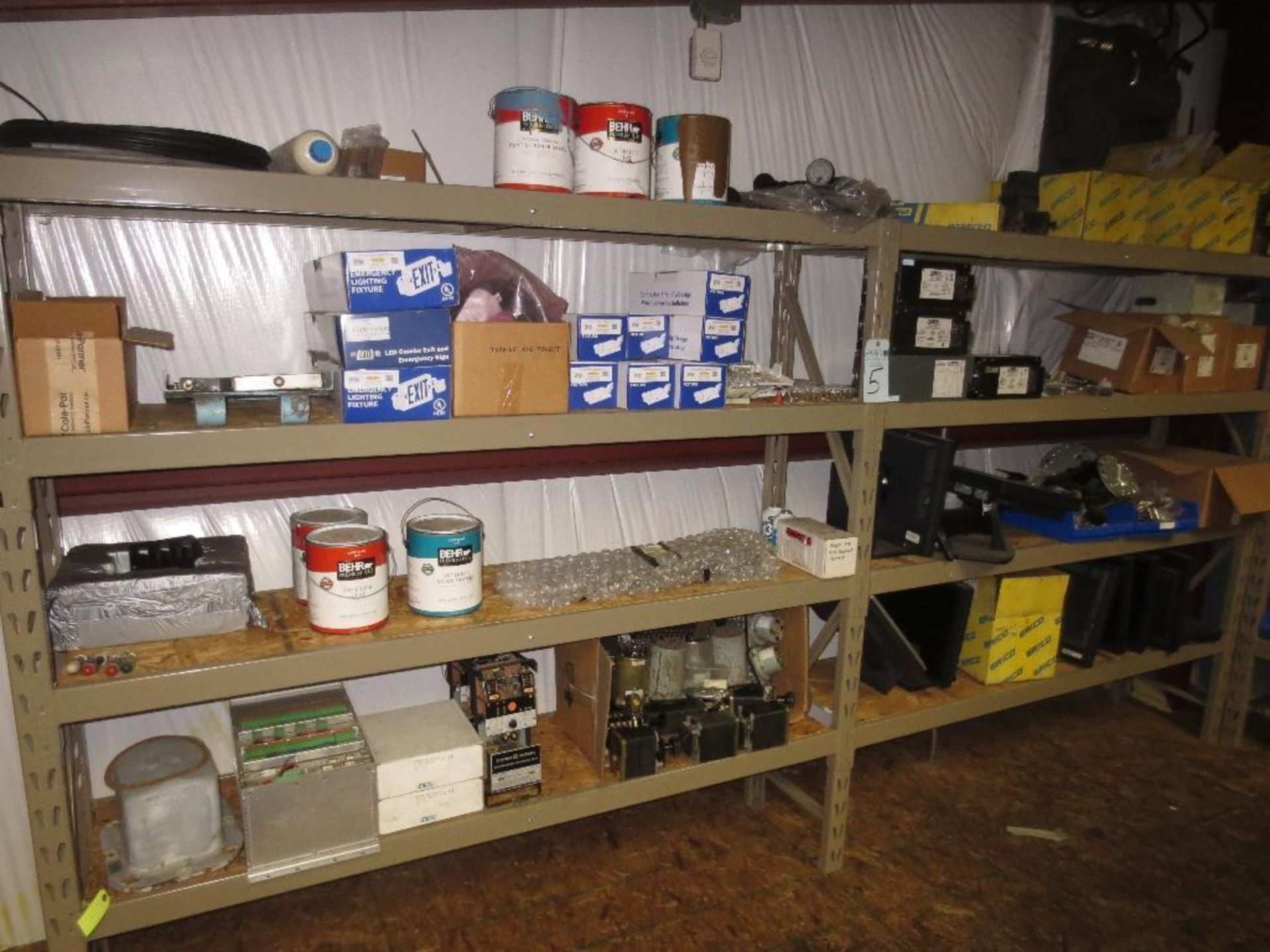 Contents Only on Two Shelves of Monitors, Power Supply's, Emergency Lights, Exit Lights etc.