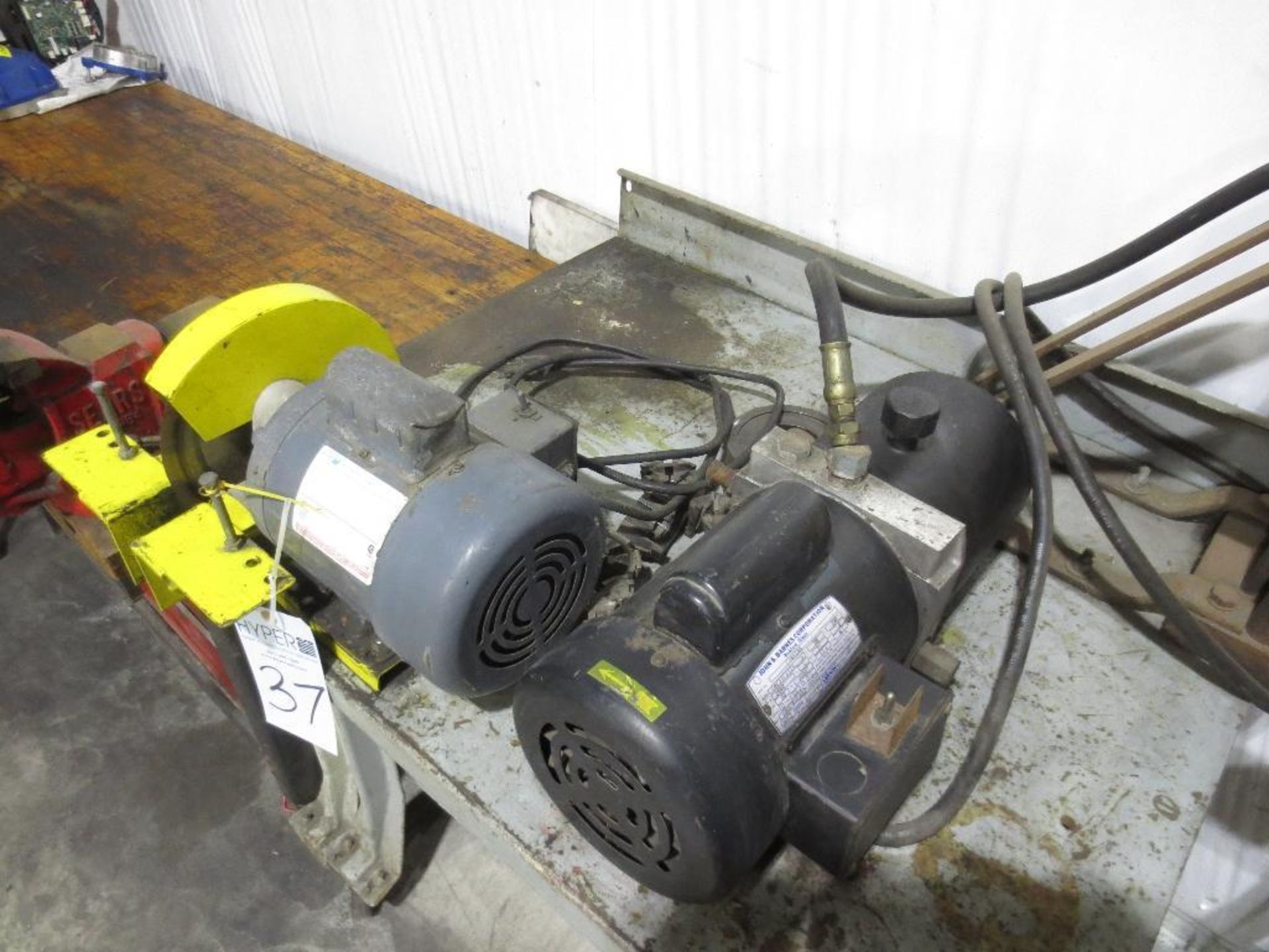 Work bench with 1hp Cutting Wheel and Coll-O-Crimp Ring Crimper M/N T-400 - Image 3 of 3