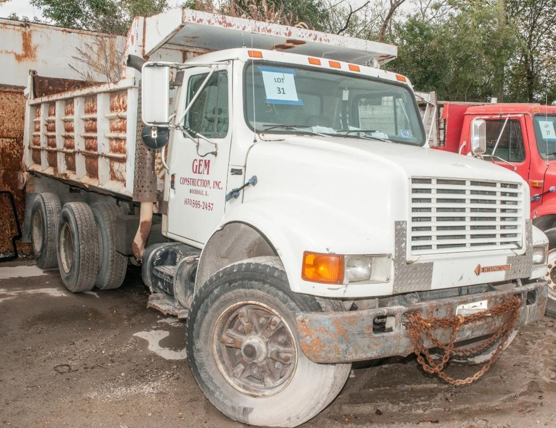 1990 International Model 4900 6x4 Conventional Cab and Chassis; VIN 1HTSHZ3T3LH660246; 17" Dump Body