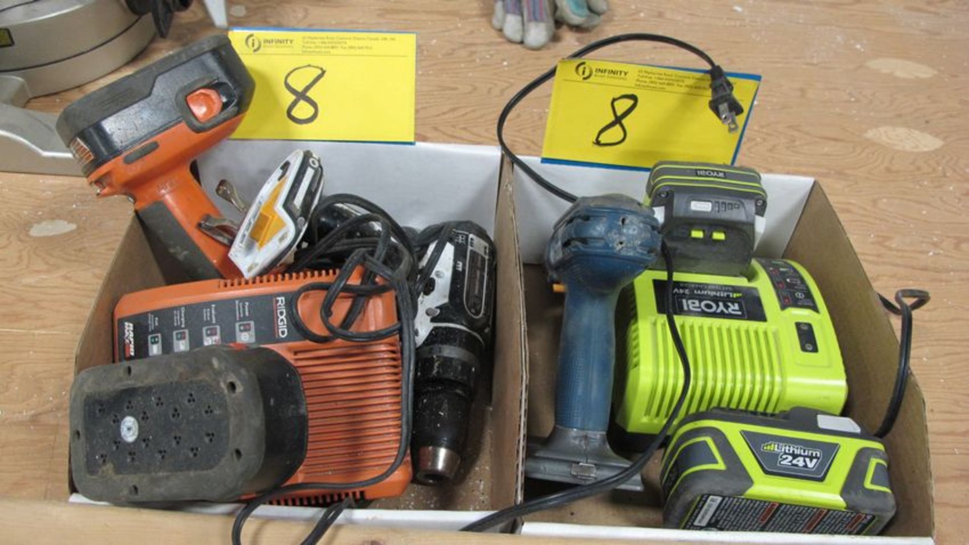 LOT OF (2) BOXES OF CORDLESS DRILLS AND CHARGERS