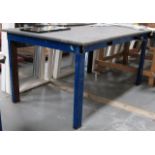 STEEL/CARPETED WOOD TOP WORK TABLE, 47"D X 79"L X 39"T