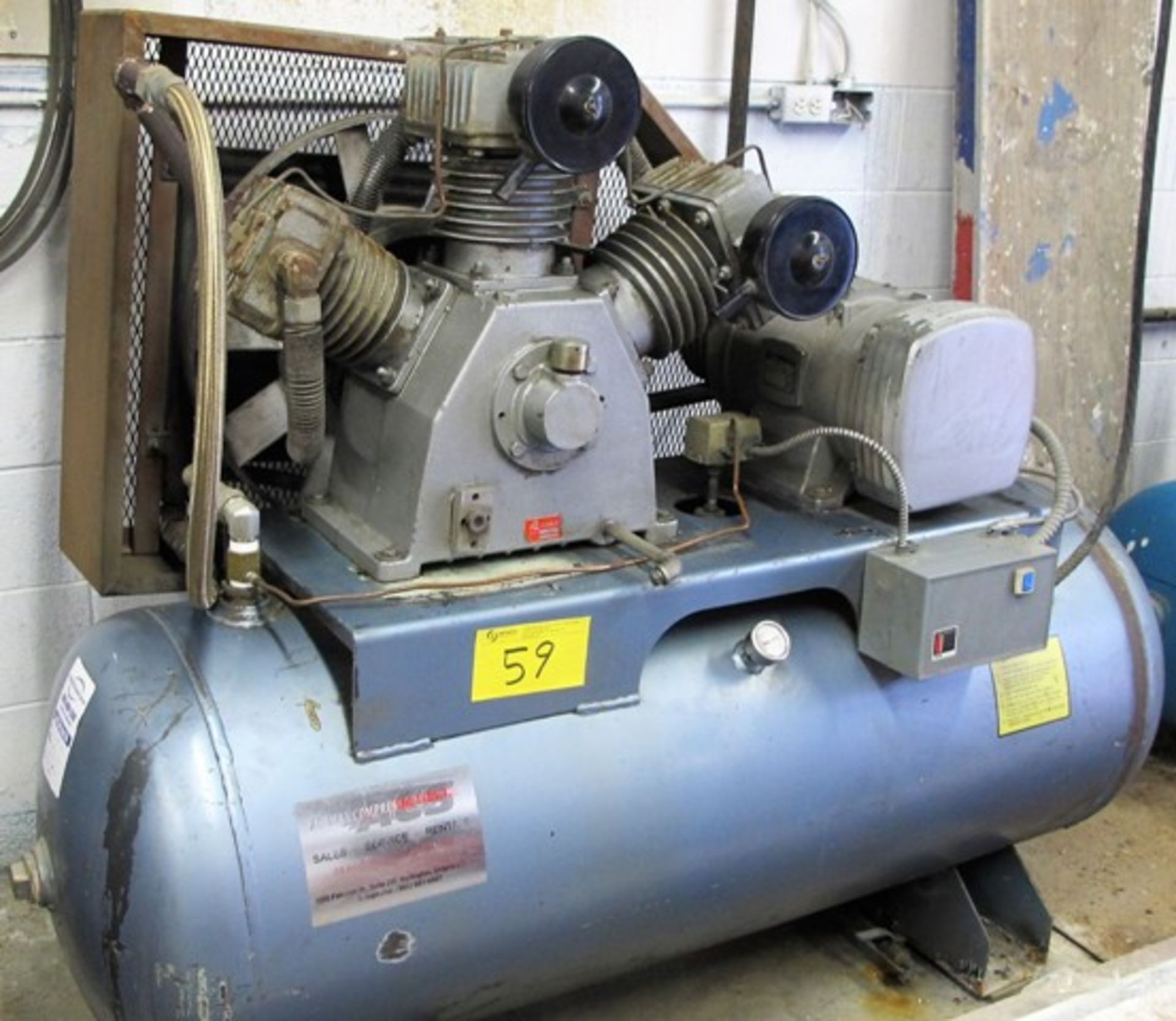 EAGLE COMPRESSORS 155120H2, 15 HP TANK TYPE COMPRESSOR, S/N PY9214853