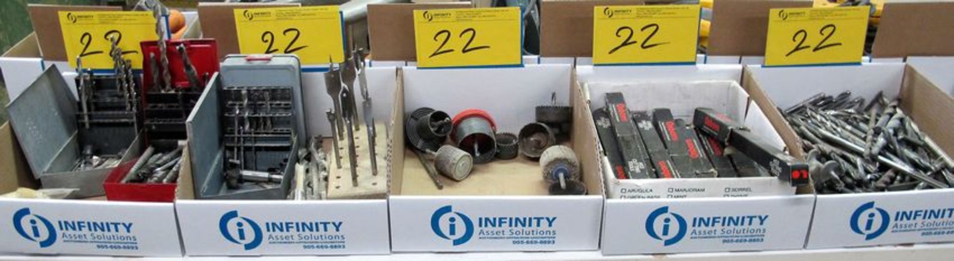 LOT OF ASST. DRILL BITS, CUTTERS, TOOLING, ETC.