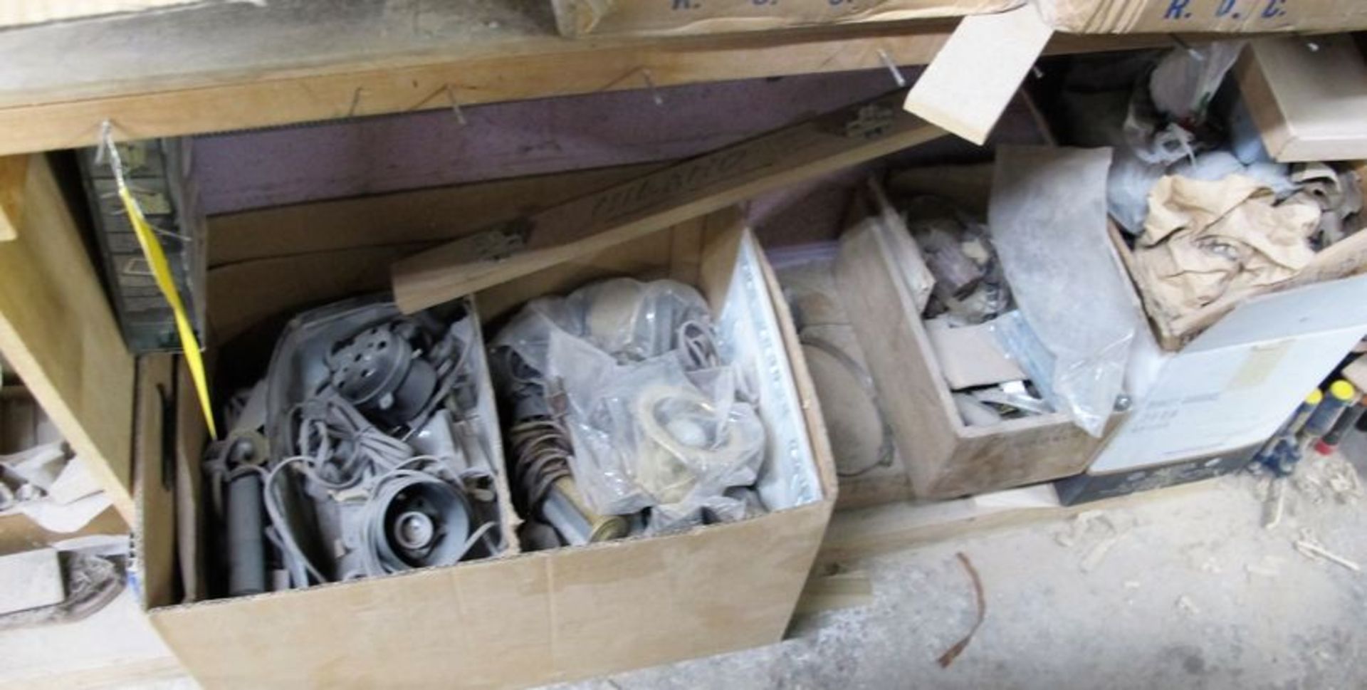 CONTENTS OF (2) SECTIONS OF SHELVING INCLUDING ASST. HARDWARE, FIXTURES, BOLTS, SCREWS, ETC. - Image 10 of 12