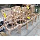 LOT OF (5) UNIQUE UNFINISHED WOODEN DINING CHAIRS