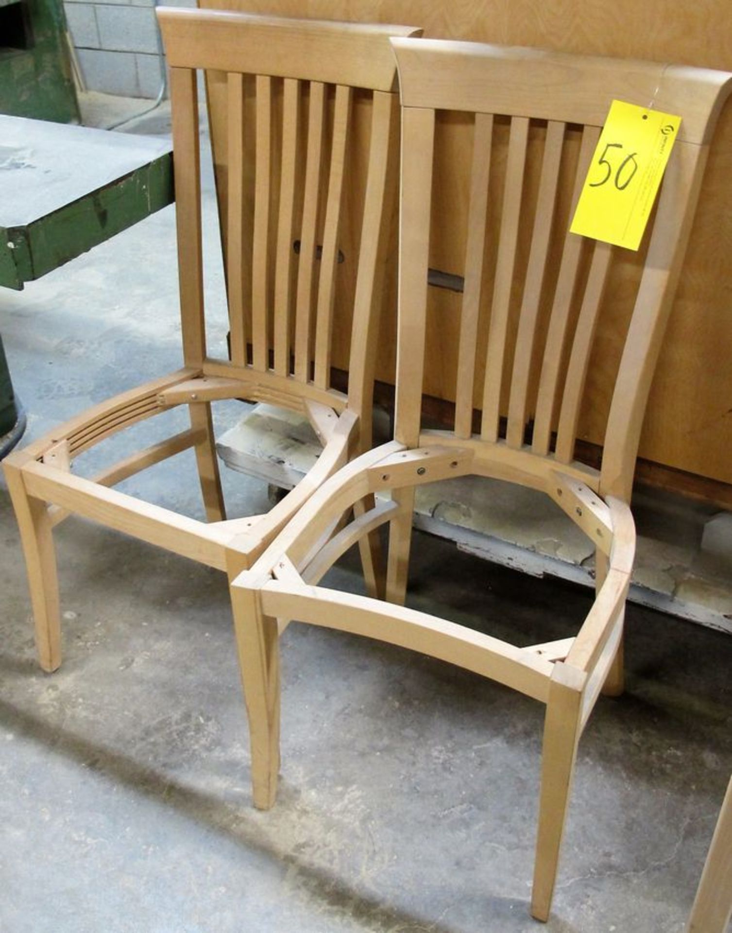 LOT OF (2) MATCHING UNFINISHED WOODEN DINING CHAIRS