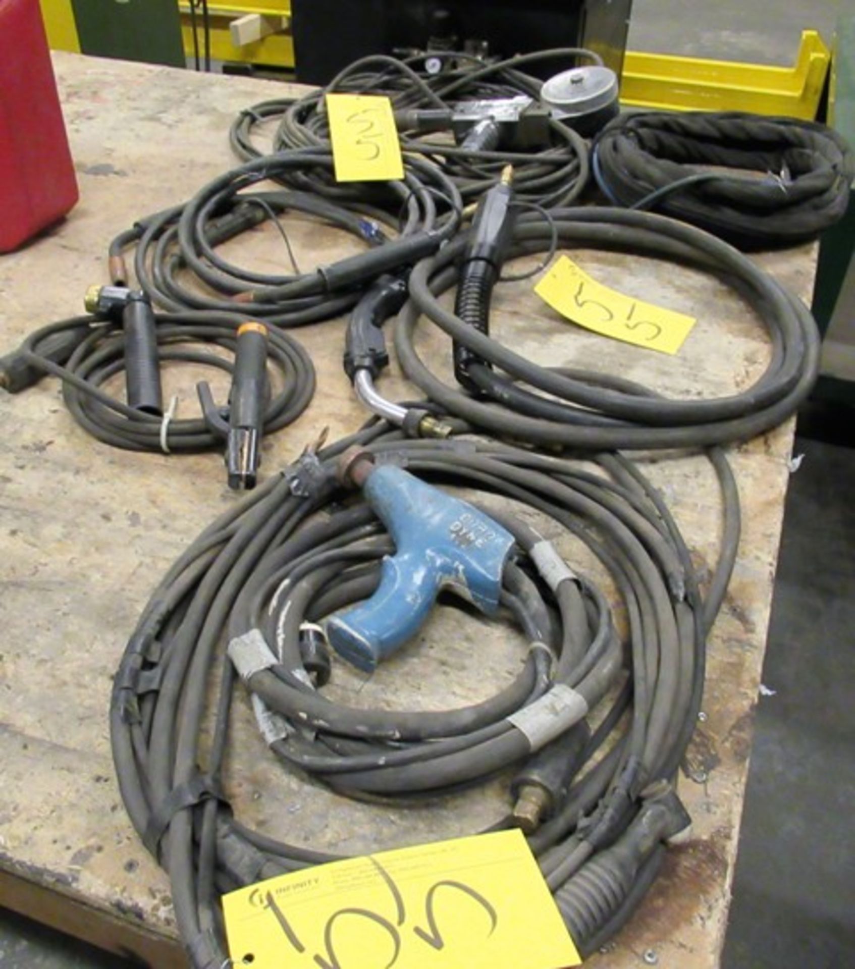 LOT ASST. WELDING LEADS, SPOOL-O-MATIC SET, TIG LEAD, ETC.