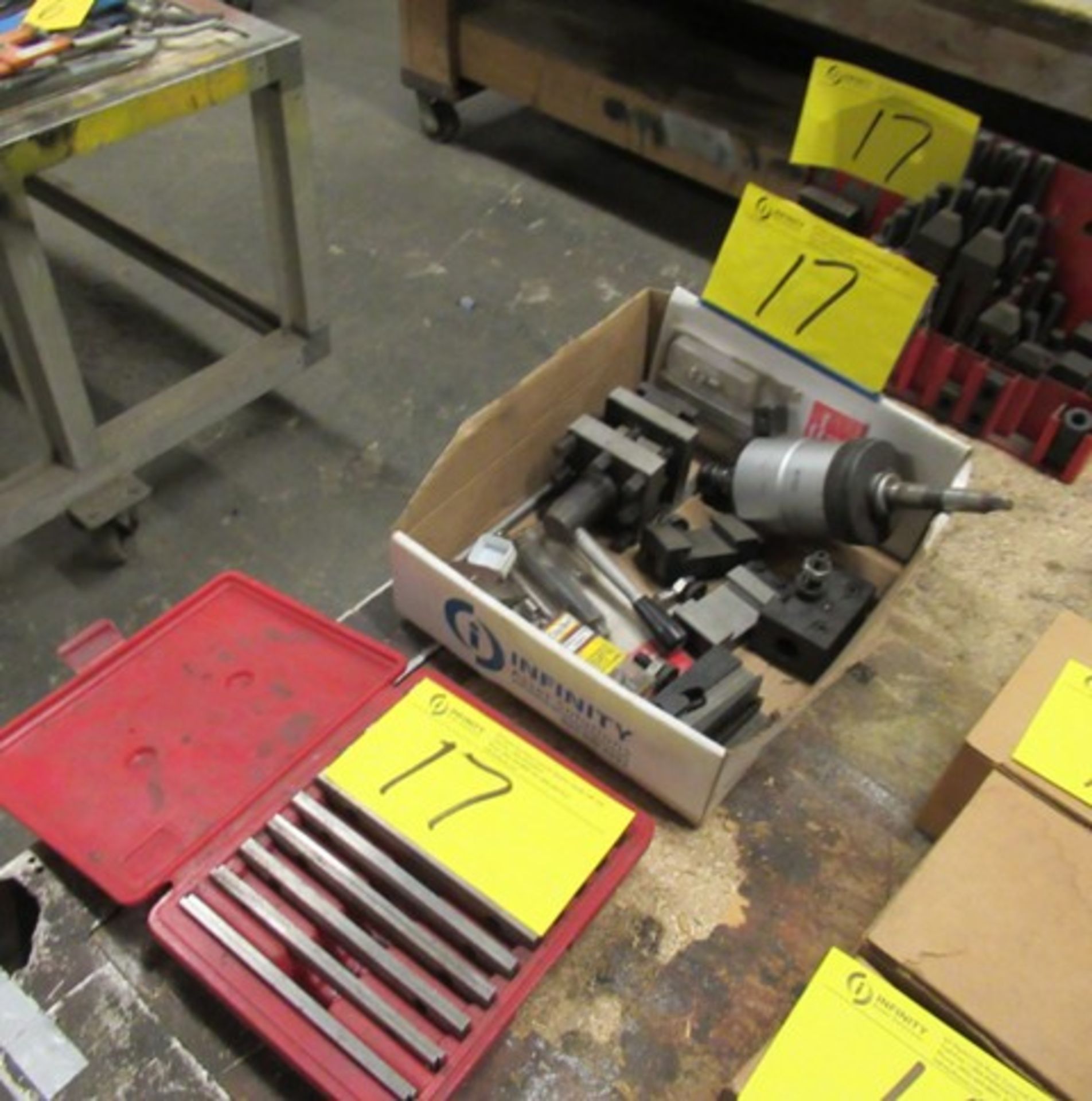 LOT ASST. STM JSN-12 TAPPING ATTACHMENT, HOLD DOWN SET, PARALLELS, ETC.