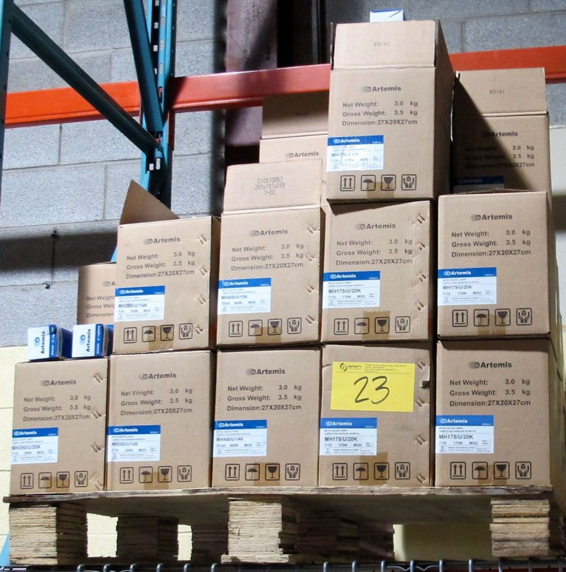 LOT OF (12) PALLETS OF ASST. ARTEMIS HIGH PRESSURE SODIUM LAMPS (APPROX. 1,000 BULBS) W/ ASST. - Image 7 of 13