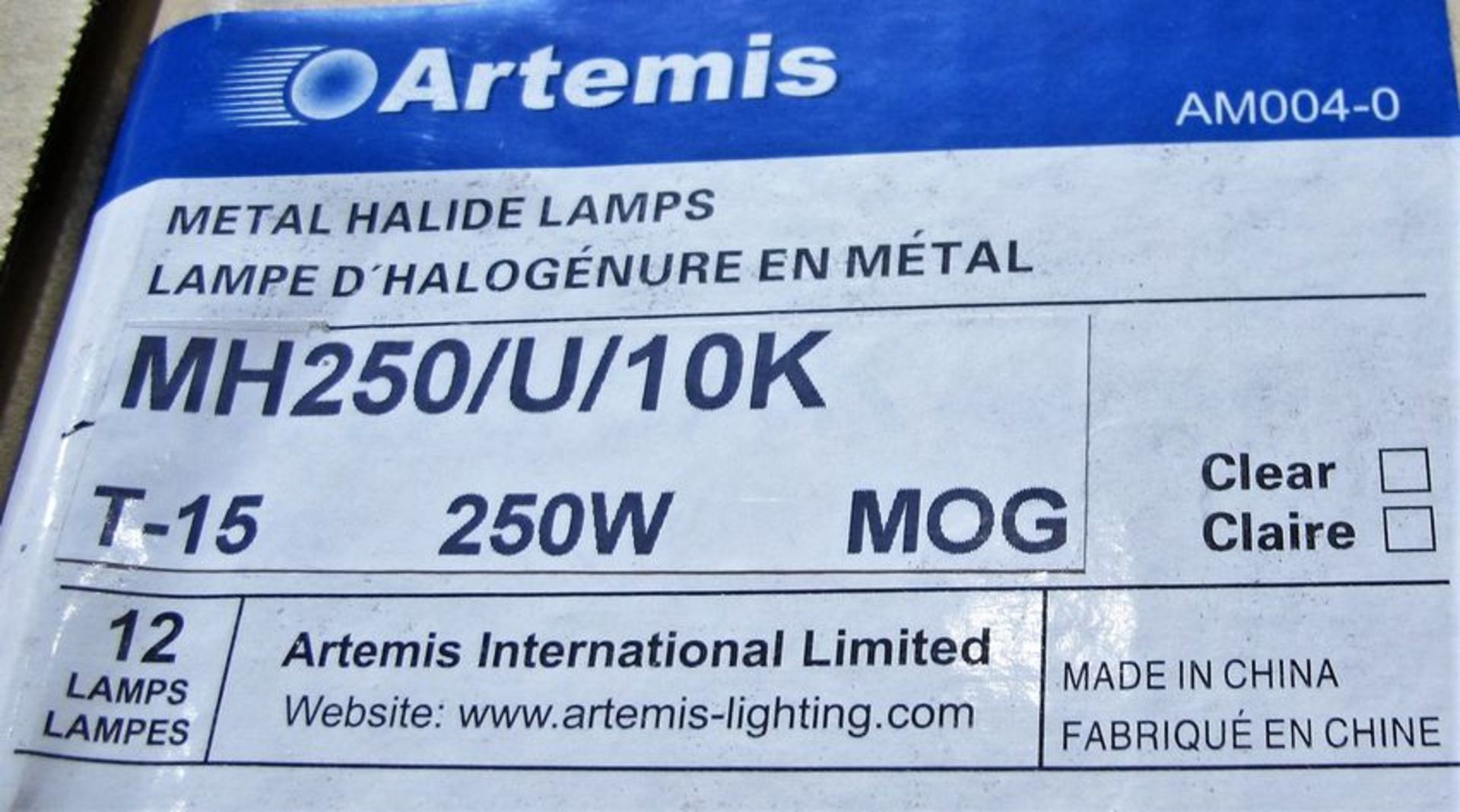 LOT OF (12) PALLETS OF ASST. ARTEMIS HIGH PRESSURE SODIUM LAMPS (APPROX. 1,000 BULBS) W/ ASST. - Image 10 of 13