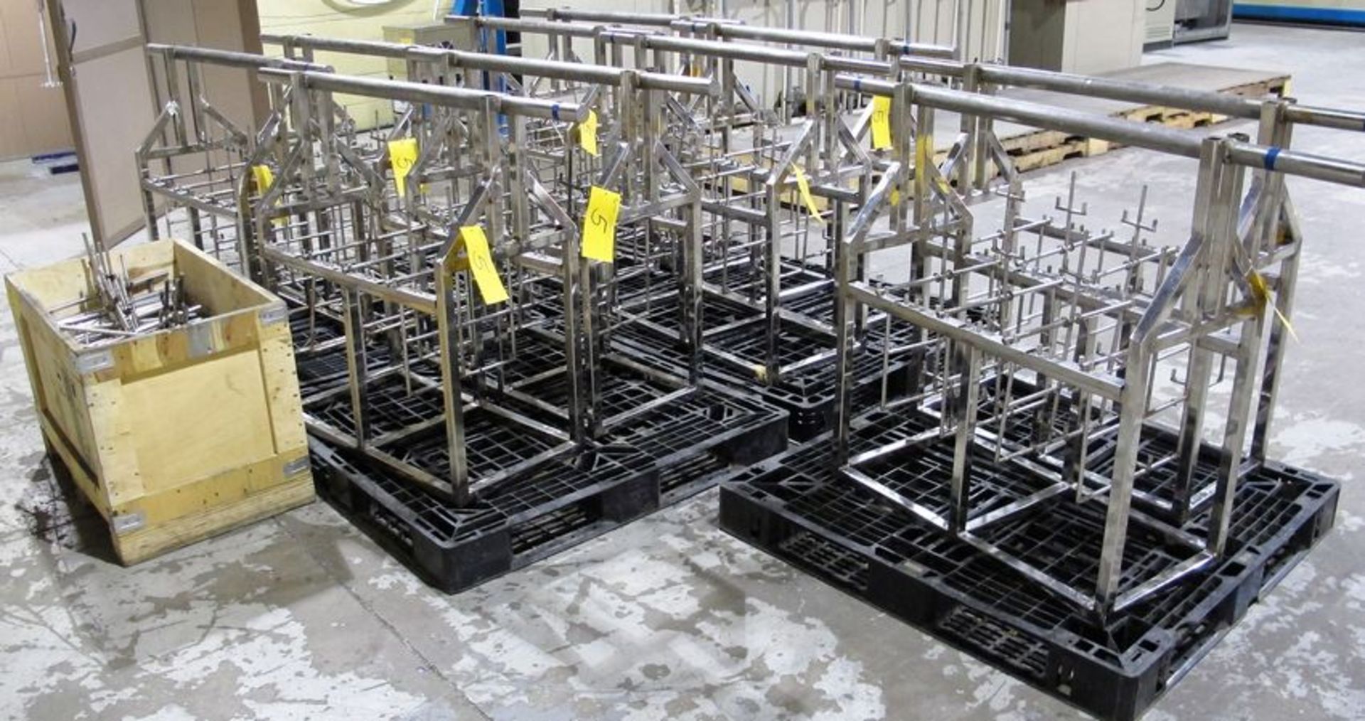 LOT OF (10) STAINLESS STEEL DIP TANK PARTS RACKS (SUBJECT TO LOT 1 EN-BLOC)