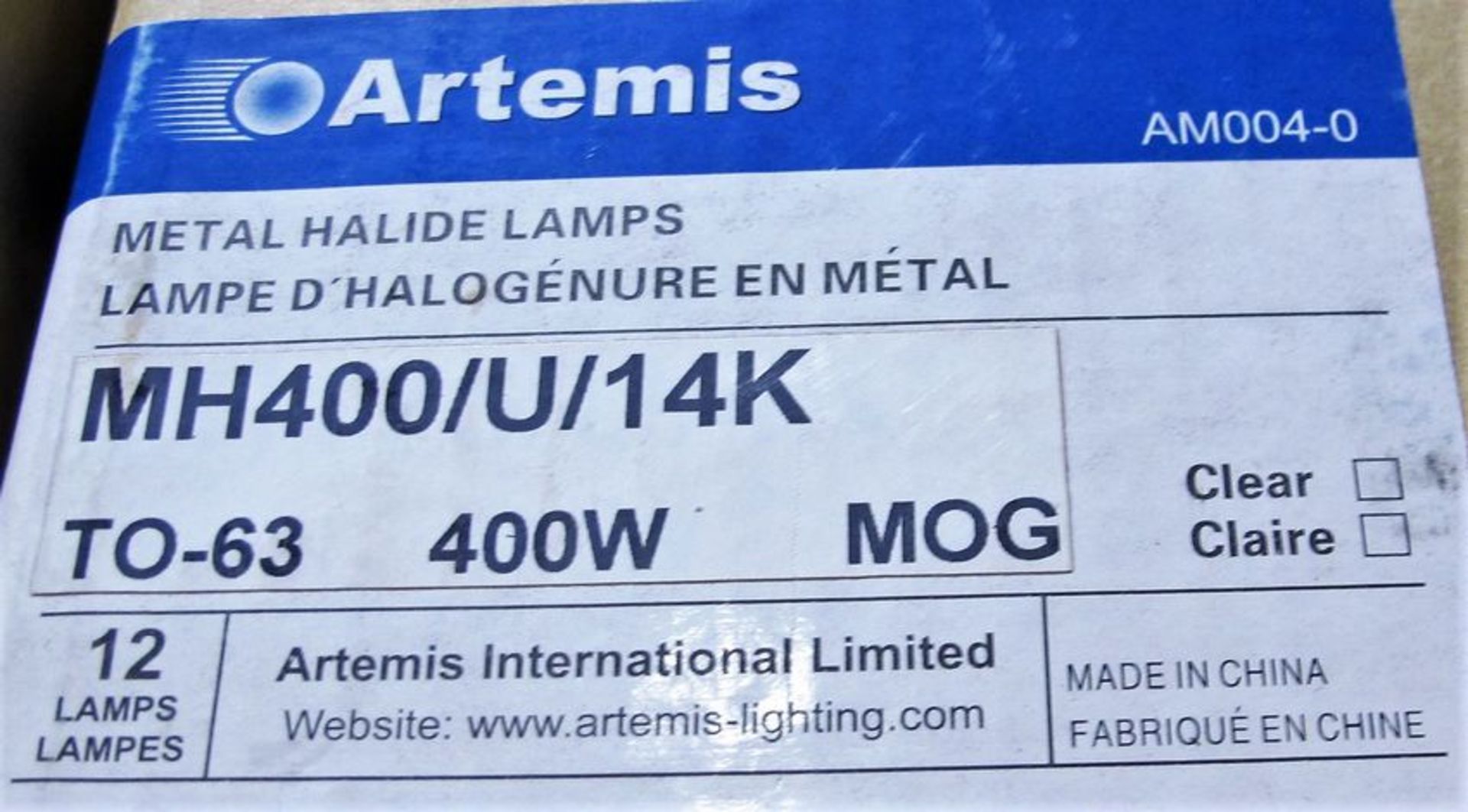 LOT OF (12) PALLETS OF ASST. ARTEMIS HIGH PRESSURE SODIUM LAMPS (APPROX. 1,000 BULBS) W/ ASST. - Image 9 of 13