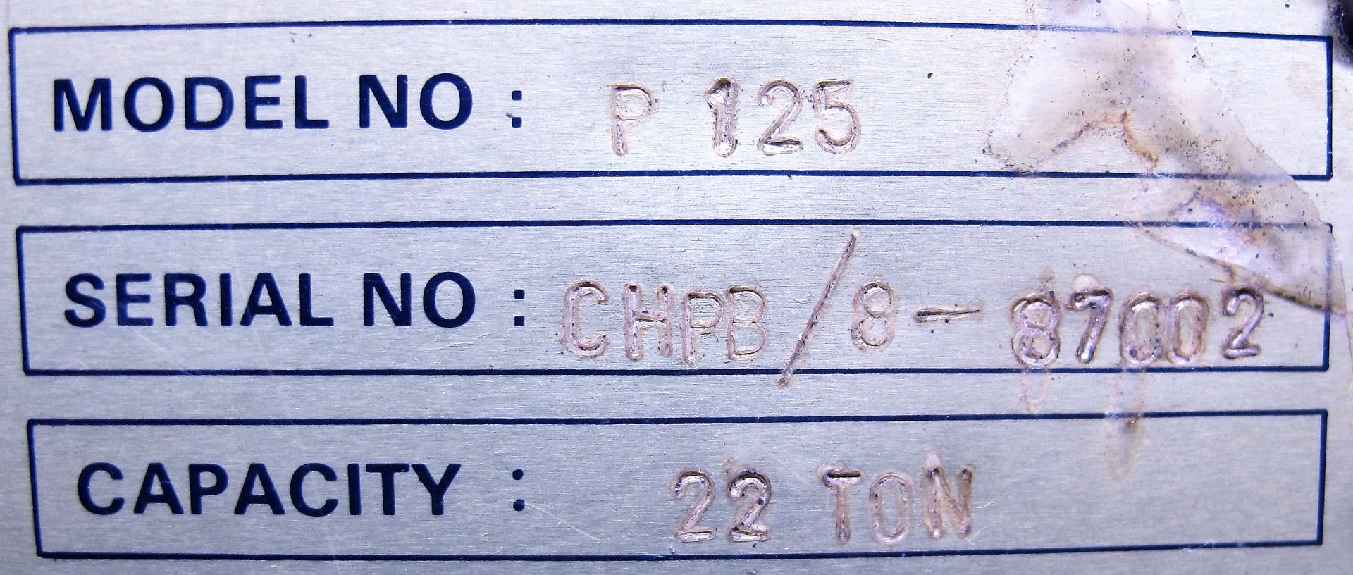 DARBERT AUTOBENER P125 HYDRAULIC PRESS BRAKE, 25 TON CAP. (22 METRIC TON), 56"W, 7" THROAT, 10.5" - Image 11 of 11