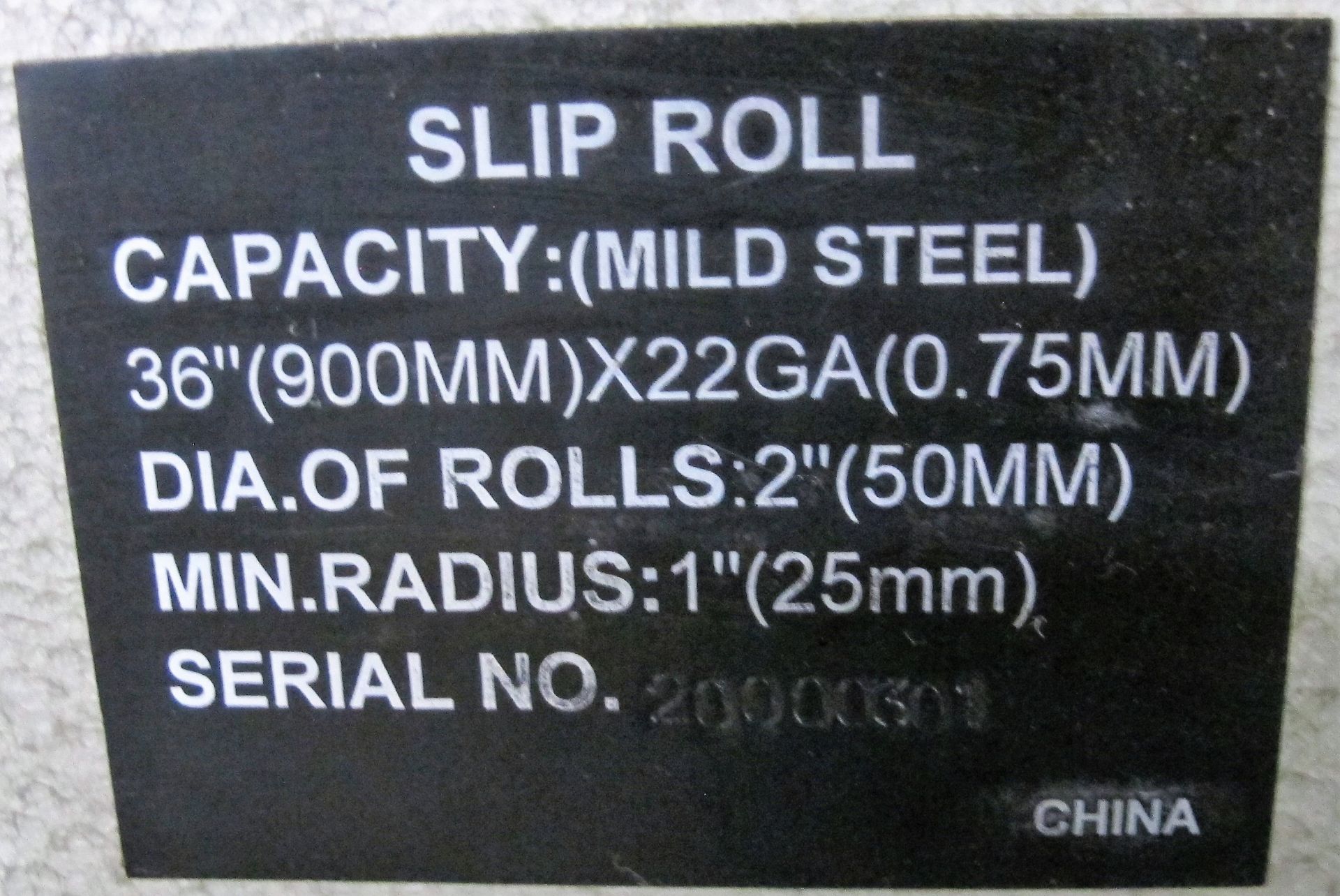 CRAFTEX B90836 SLIP ROLL, 36" X 22GA CAP. - Image 3 of 3