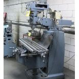 HOLKE F-10-V VERTICAL MILLING MACHINE, 10" X 44" TABLE, MITUTOYO 2-AXIS DRO, SPEEDS TO 2,275 RPM,