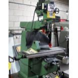 HOLKE F-13-V VERTICAL MILLING MACHINE, 11-3/4" X 48" TABLE, MITUTOYO 2-AXIS DRO, SPEEDS TO 4,080