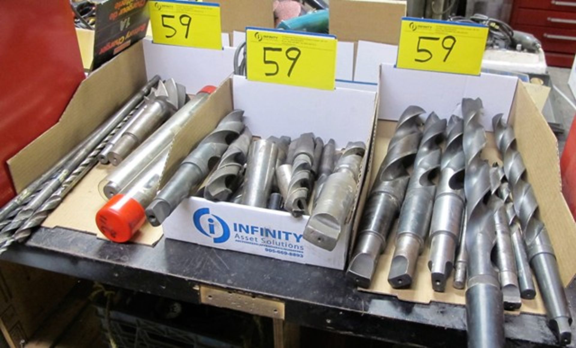 ASSORTED DRILL BITS AND REAMERS (3 BOXES)