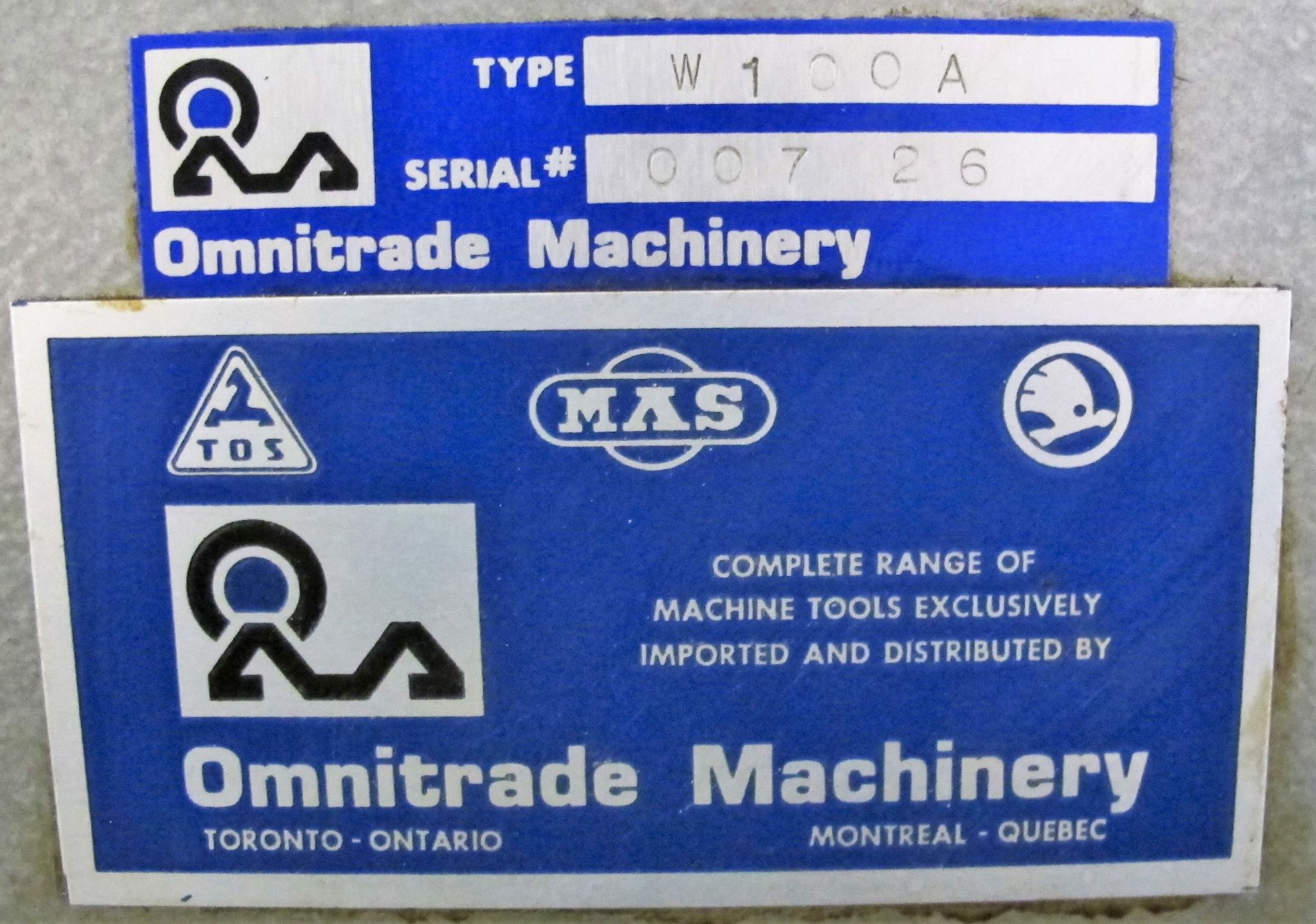 TOS MOD W100A TABLE TYPE HORIZONTAL BORING MILL W/TOS MOD FP40/100 AXIS ATTACHMENT, BORING BAR - Image 21 of 21