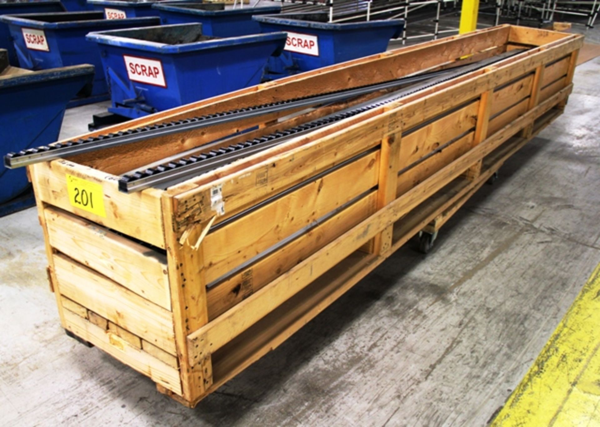 PCS. 13.5' LONG ROLLER TOP STRIP CONVEYOR W/60 PCS. ROUND PIPING - Image 2 of 2