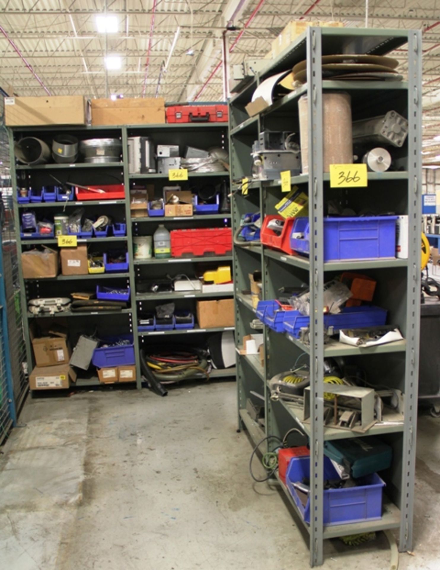 CONTENTS & 5 SECTIONS OF METAL SHELVING