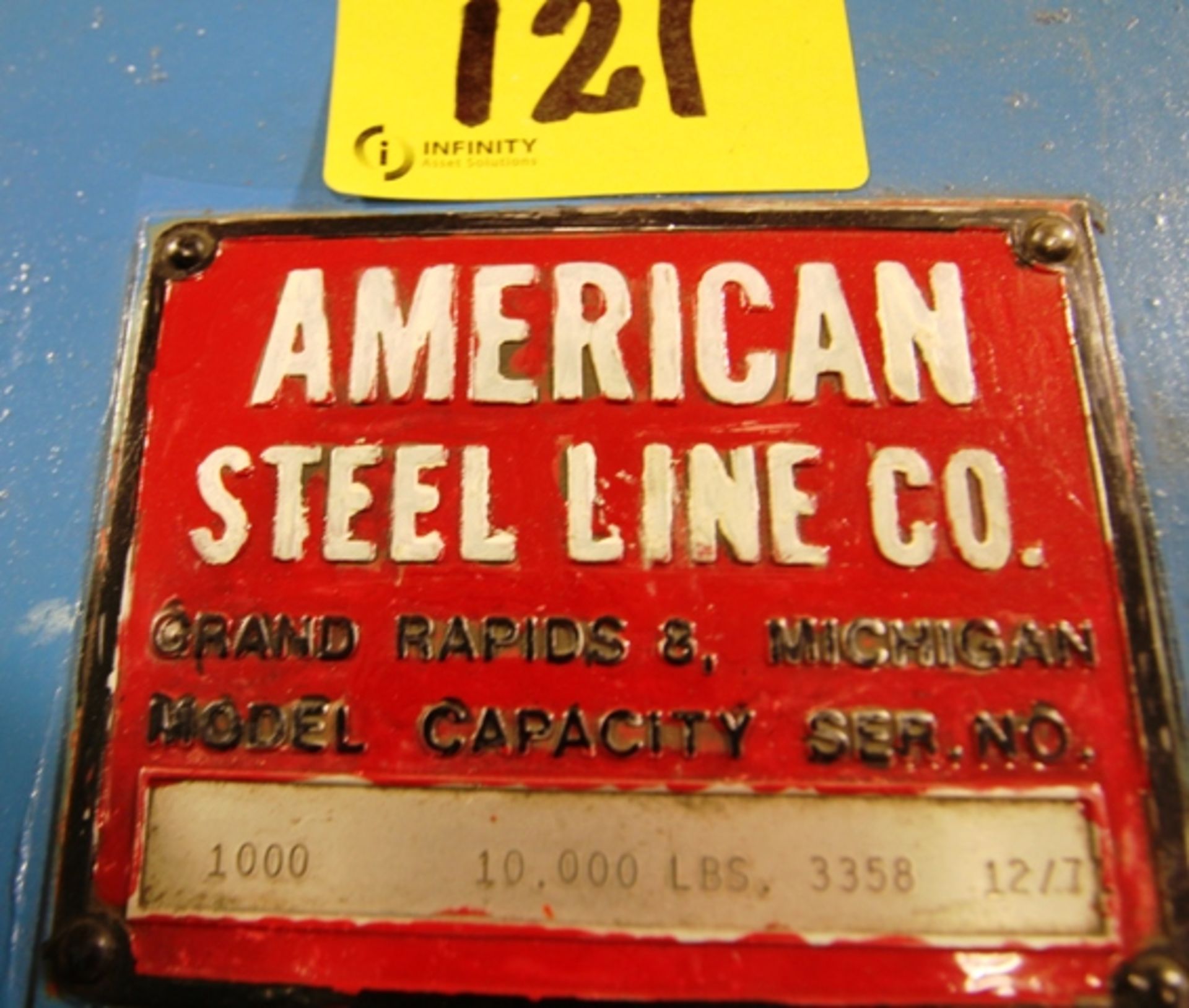 AMERICAN STEEL 1000 SINGLE SIDED UNCOILER, 10,000 LBS. CAPACITY, C/W/ COIL CARRIAGE, INGLEWOOD 3/ - Image 5 of 7