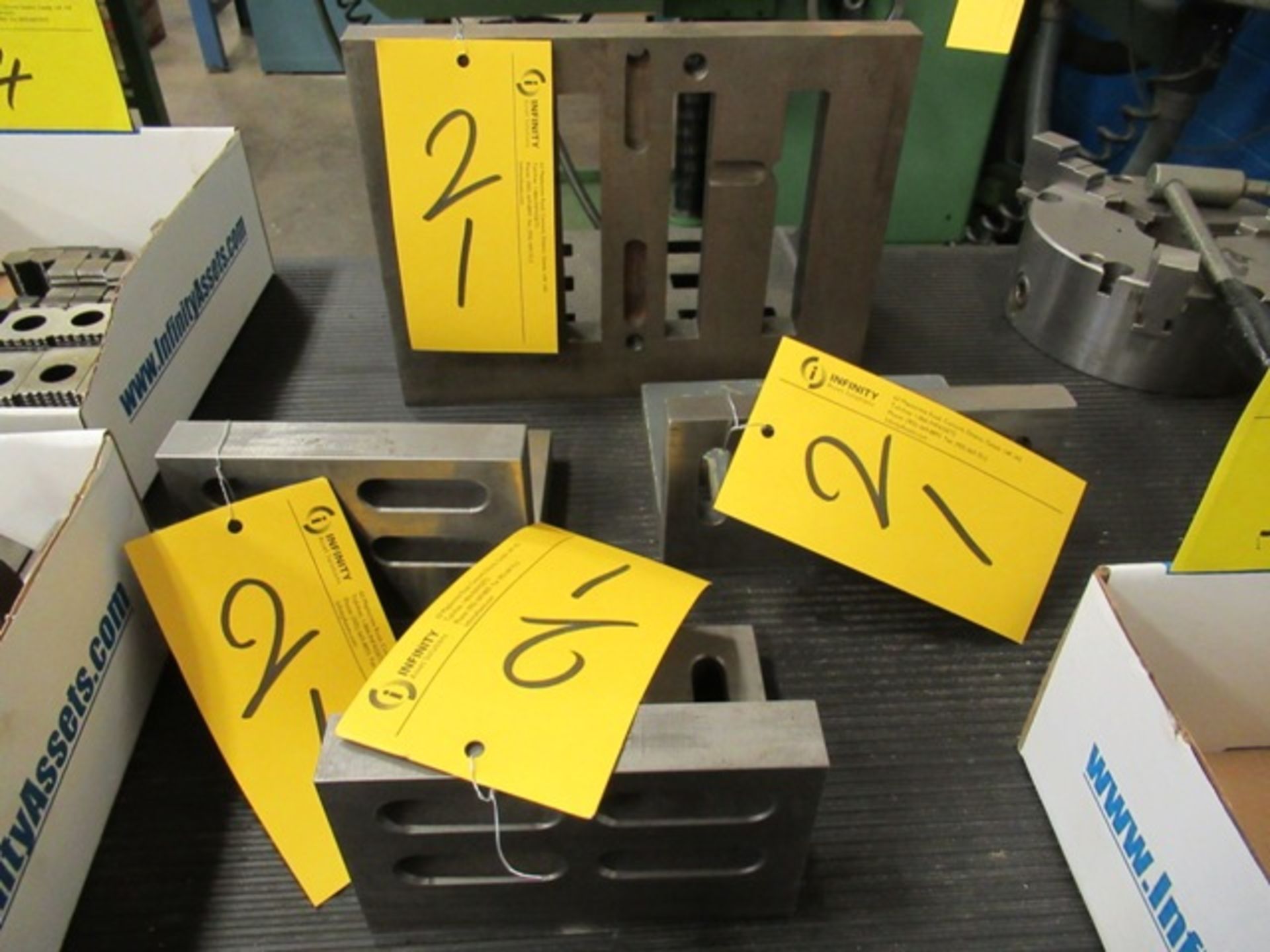 LOT 4 ASST. 1-12"X9"X8", 1-8"X4"X6", 2-6.5"X4"X5" ANGLE PLATES