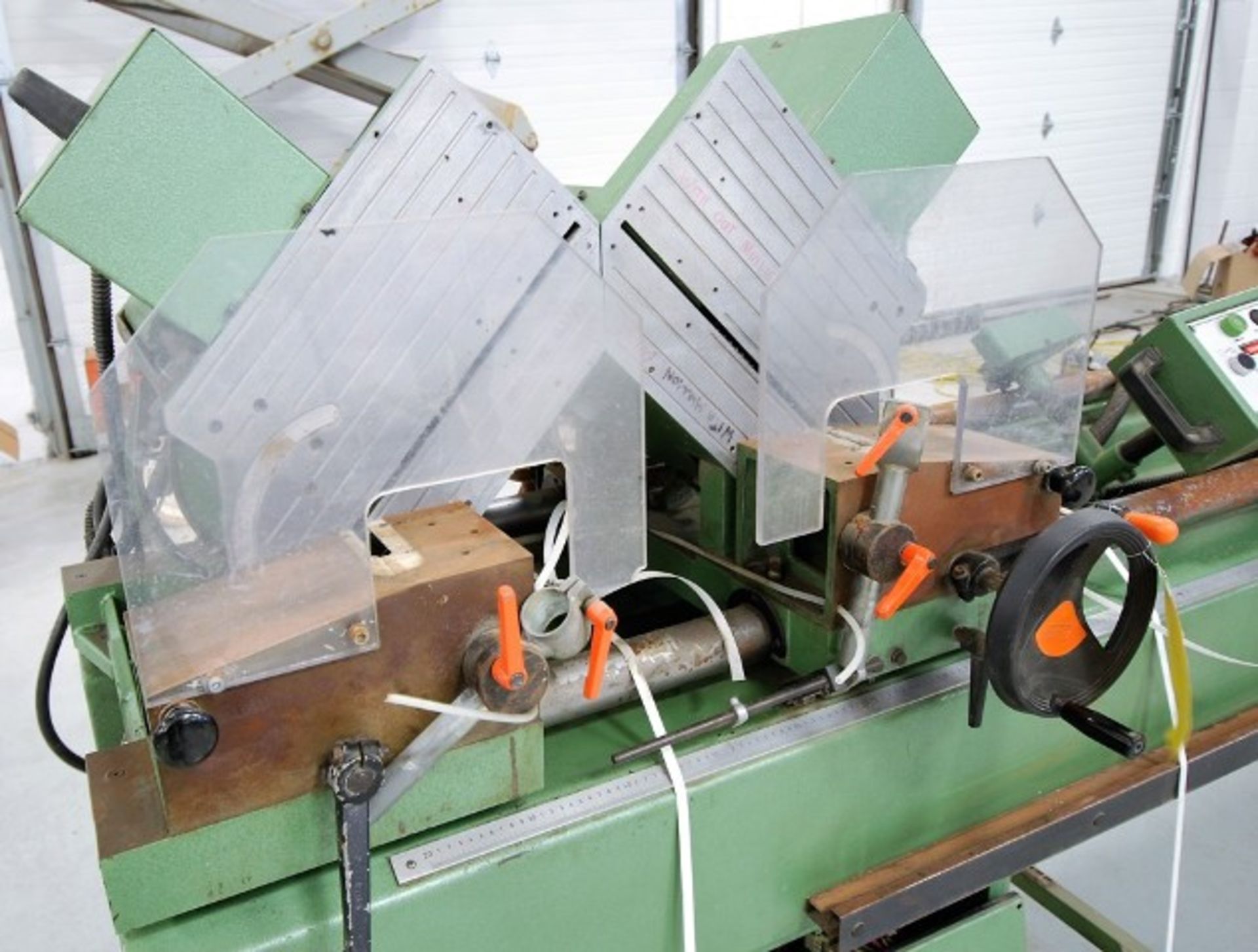 WEGOMA SD24 DUAL MITRE SAW, 3,400 RPM, 6.3HP, 346/600V, 60HZ, S/N 2400057 (LOCATED AT 1180 - Image 3 of 6