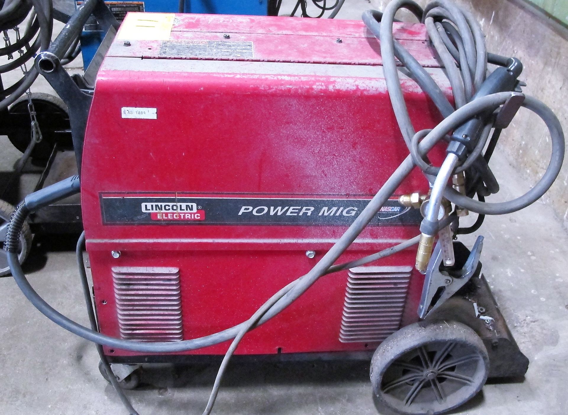 LINCOLN ELECTRIC POWER MIG 350 MP WELDER, S/N K2403-111147 W/CABLES/CART - Image 2 of 2