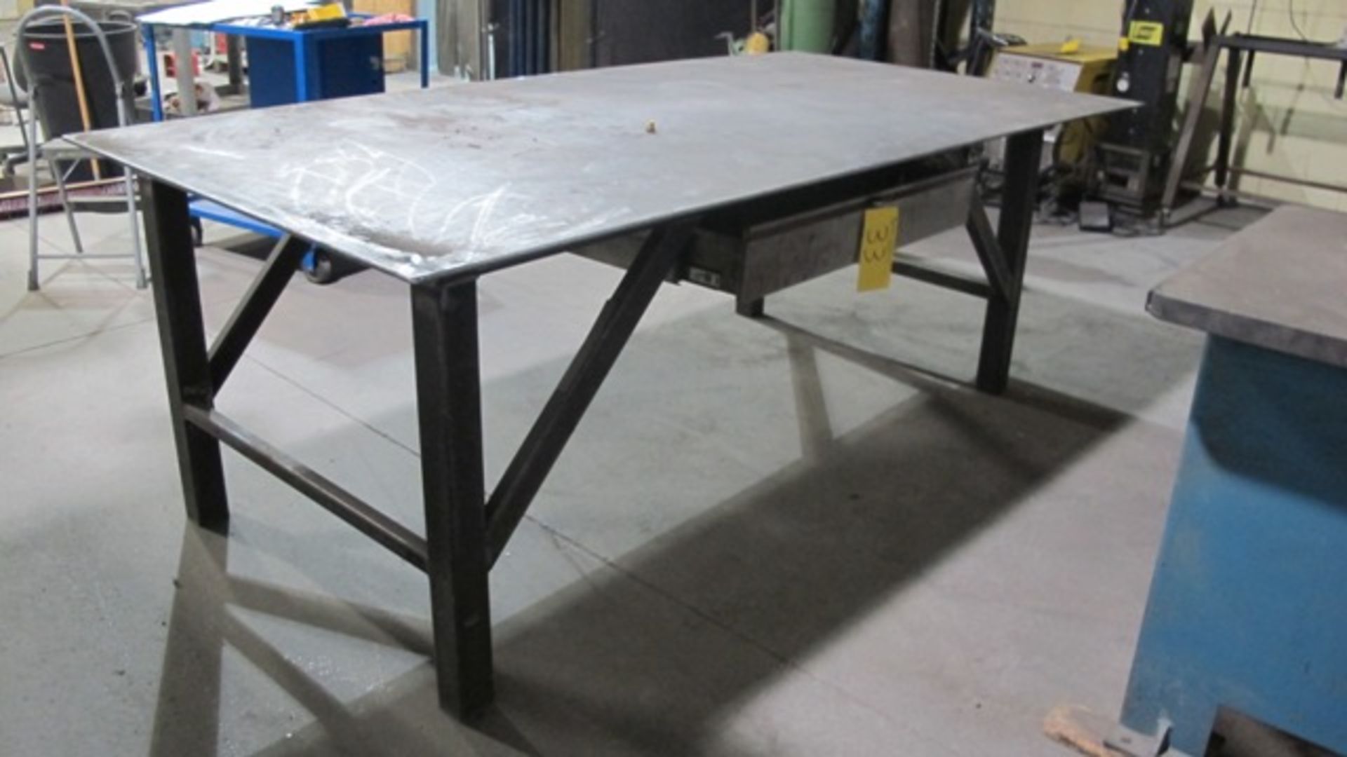 STEEL WELDING TABLE, 49" X 8', 3/8" PLATE TOP