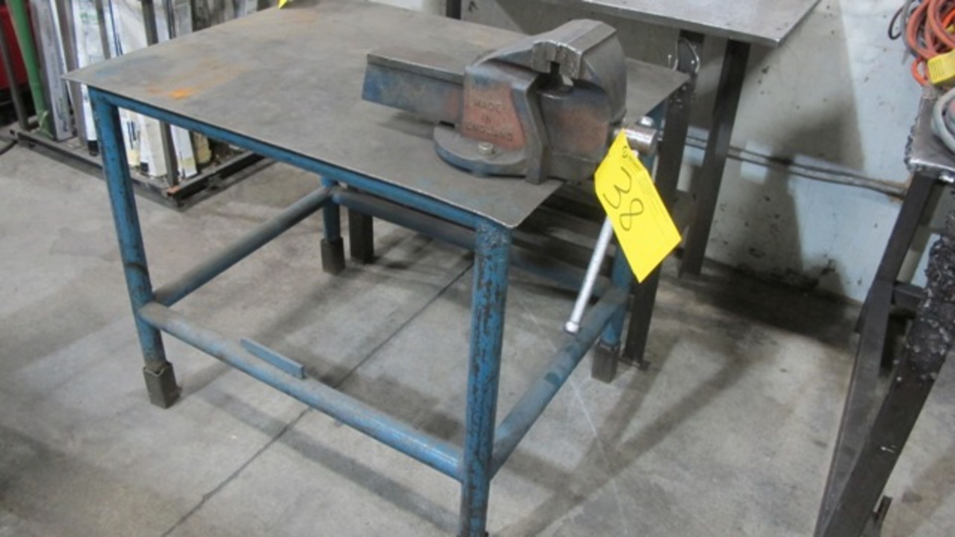 STEEL TABLE, 29" X 37", W/5" VISE