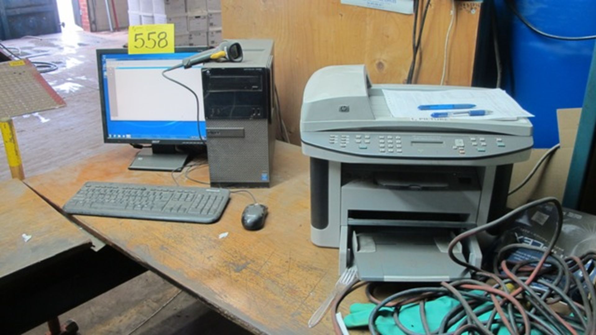 PC, MONITOR, KEYBOARD, MOUSE AND BROTHER FAX MACHINE W/TONER