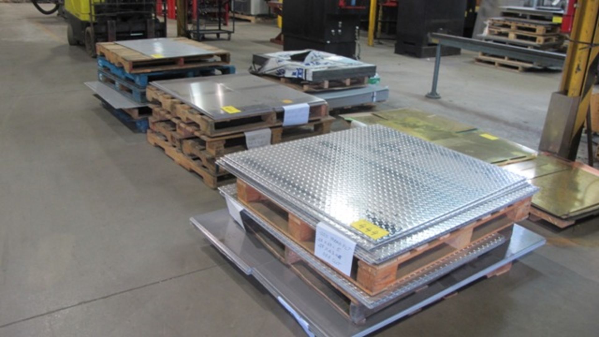 4 STACKS OF PALLETS OF SHEET METALS, 48" X 48' AND SMALLER