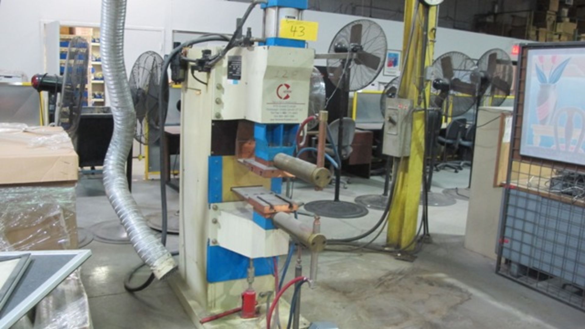 HERON A.C. SPOT WELDER, 100 KVA, 20"W, 8" - 14" THROAT, TE90 MARK II CONTROL, MACHINE TYPE