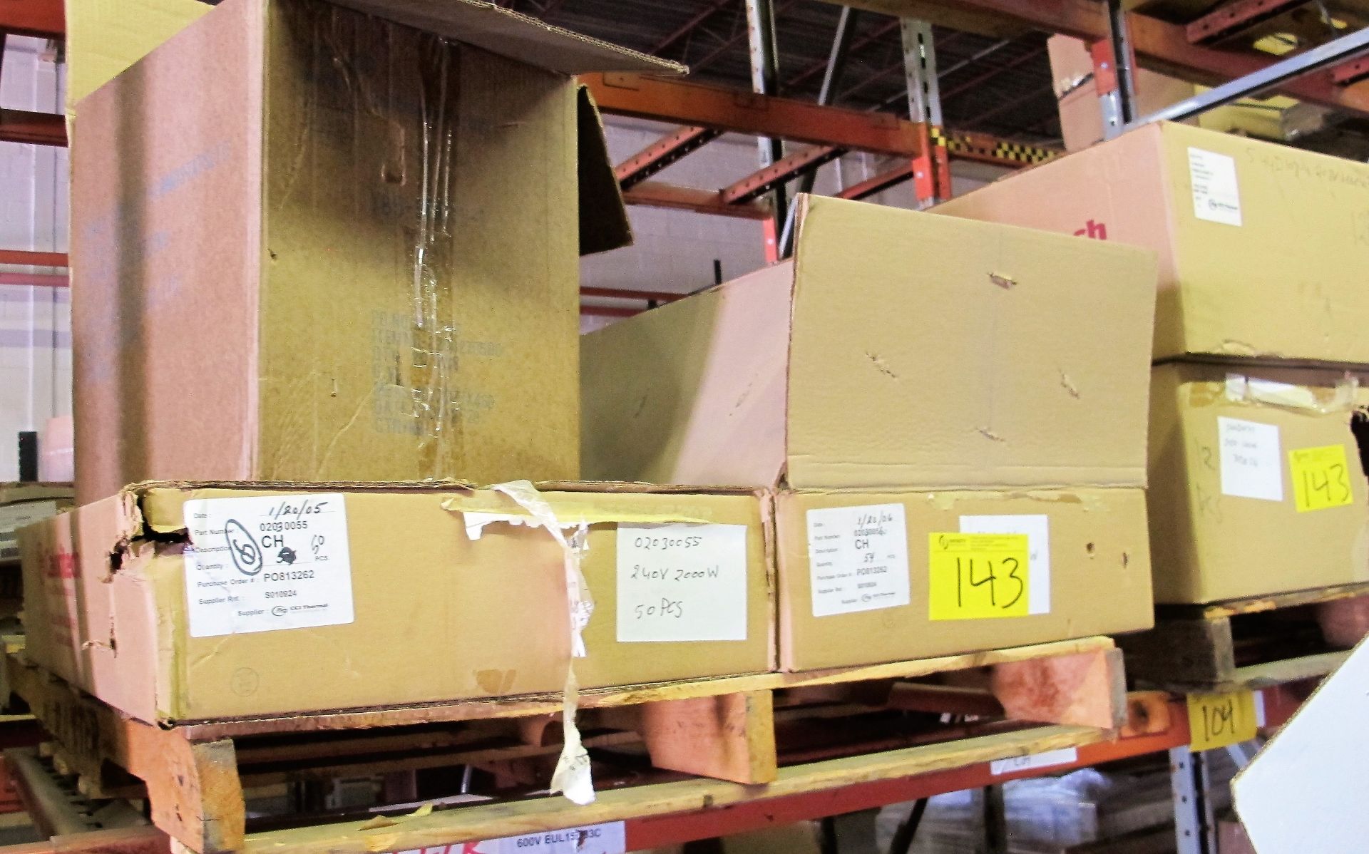 LOT OF (9) PALLETS OF ASST. HEATING ELEMENTS (ON RACKING) - Image 6 of 9