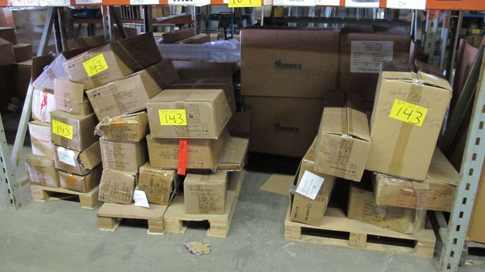 LOT OF (9) PALLETS OF ASST. HEATING ELEMENTS (ON RACKING)