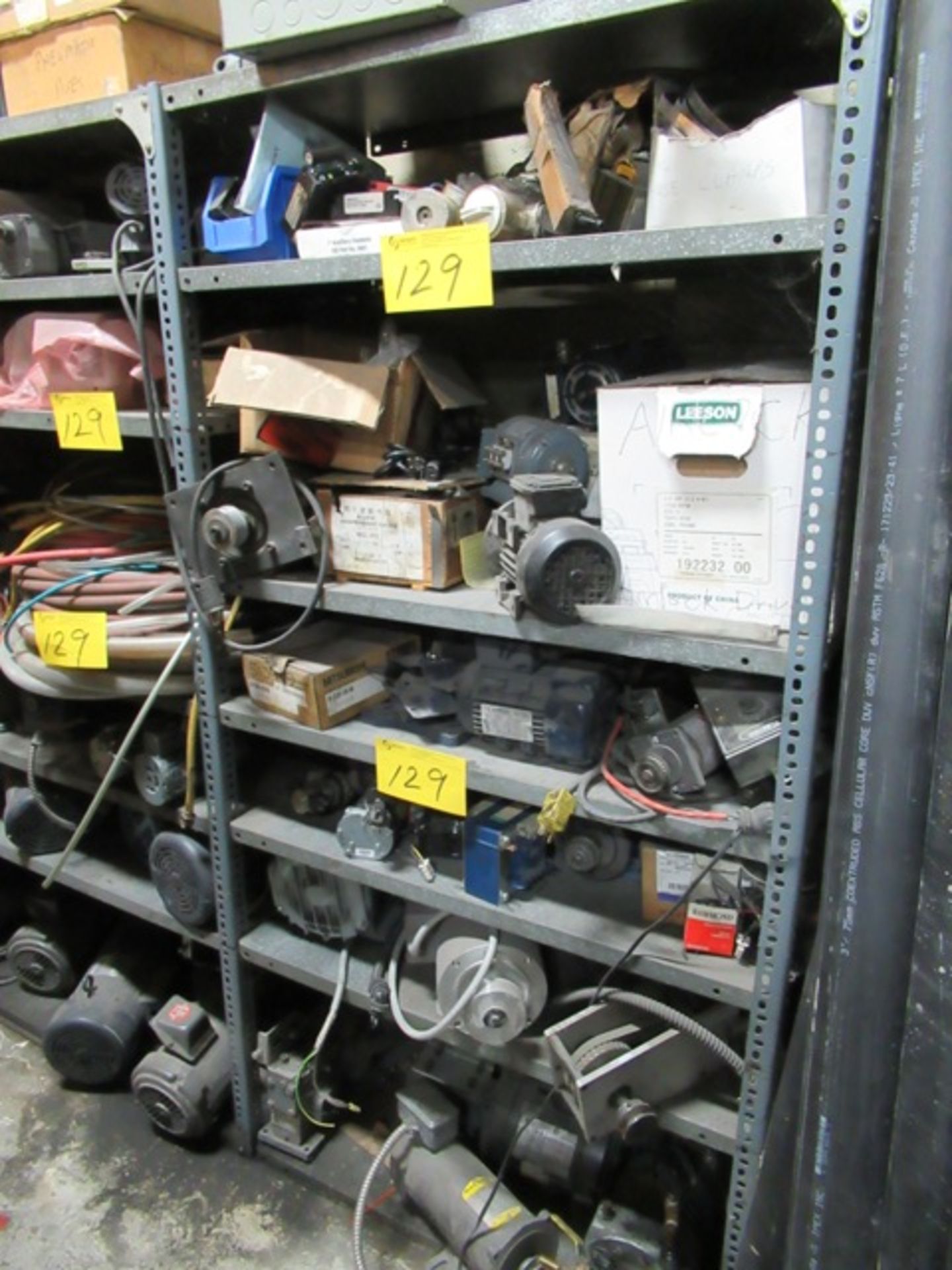 LOT ASST. MOTORS, PARTS, ETC. W/2-SECT. SHELVING - Image 3 of 3