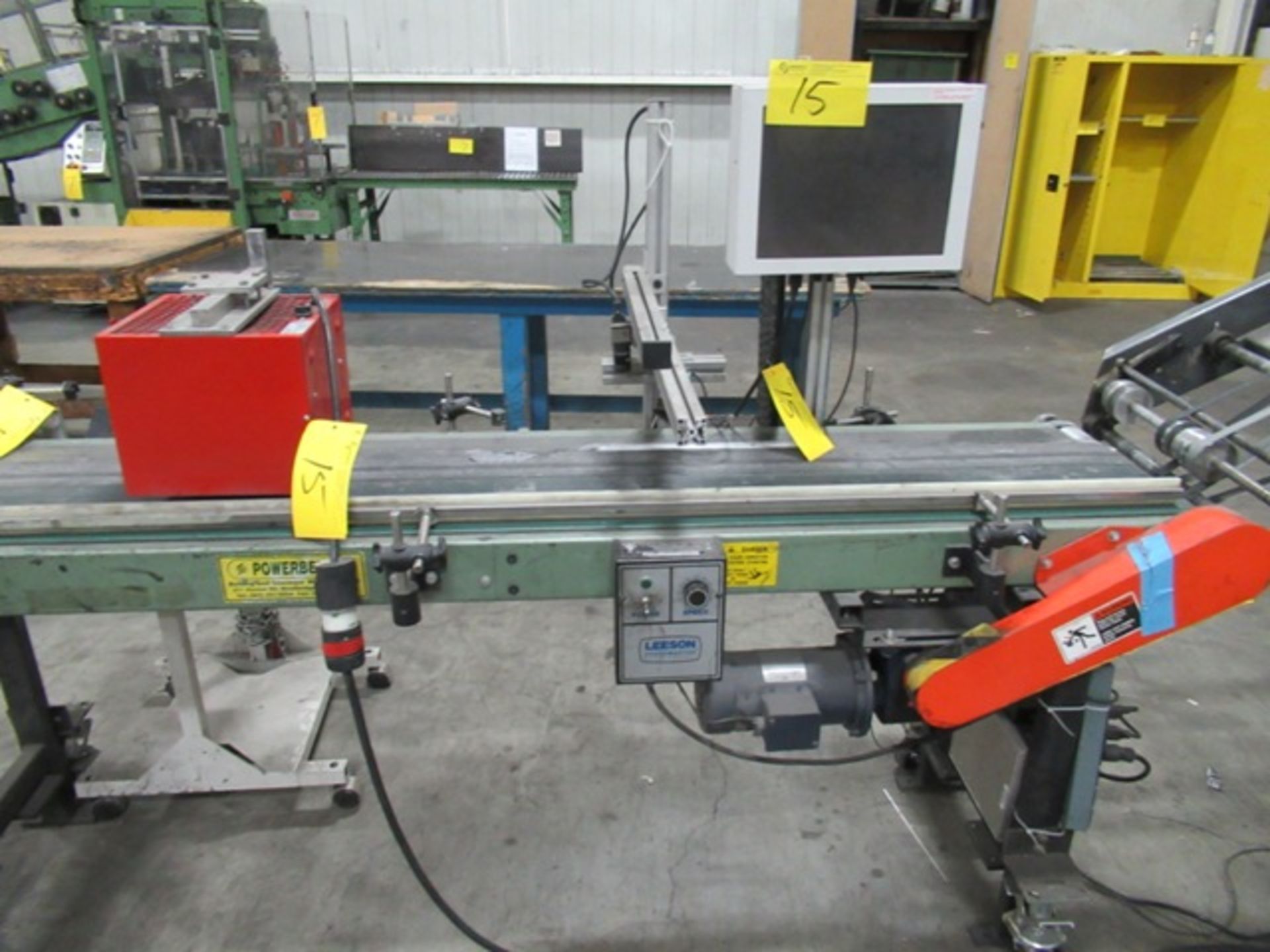 MAIL INSPECTION ASSEMBLY LINE W/RIMA RS-10 STACKER, S/N 816, POWERBELT 12" X 8' POWERED BELT - Image 2 of 4