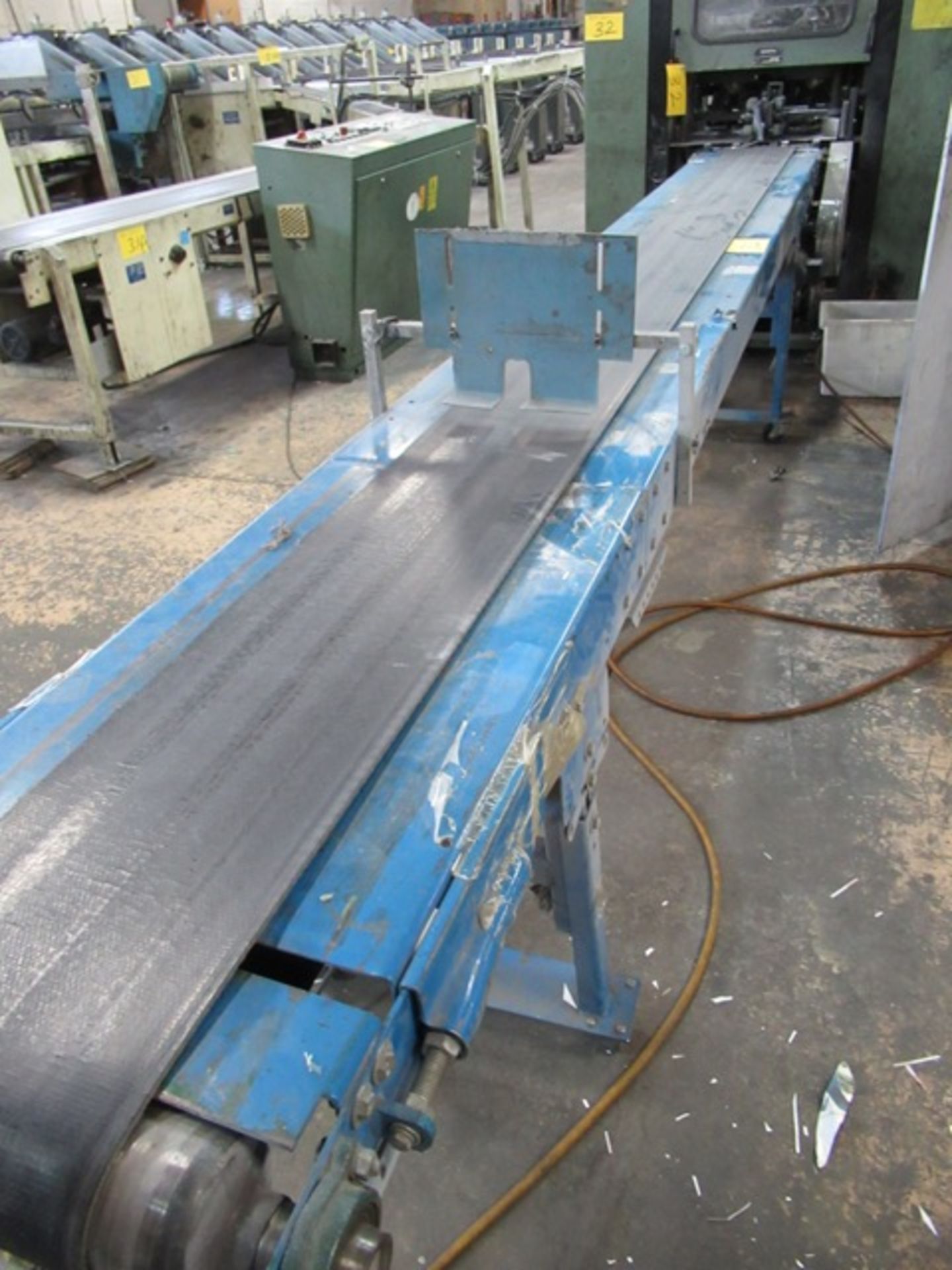 MULLER MARTINI 3670 3-KNIFE TRIMMER W/10" X 13'6" BELT CONVEYOR, S/N 99.1921G - Image 4 of 6